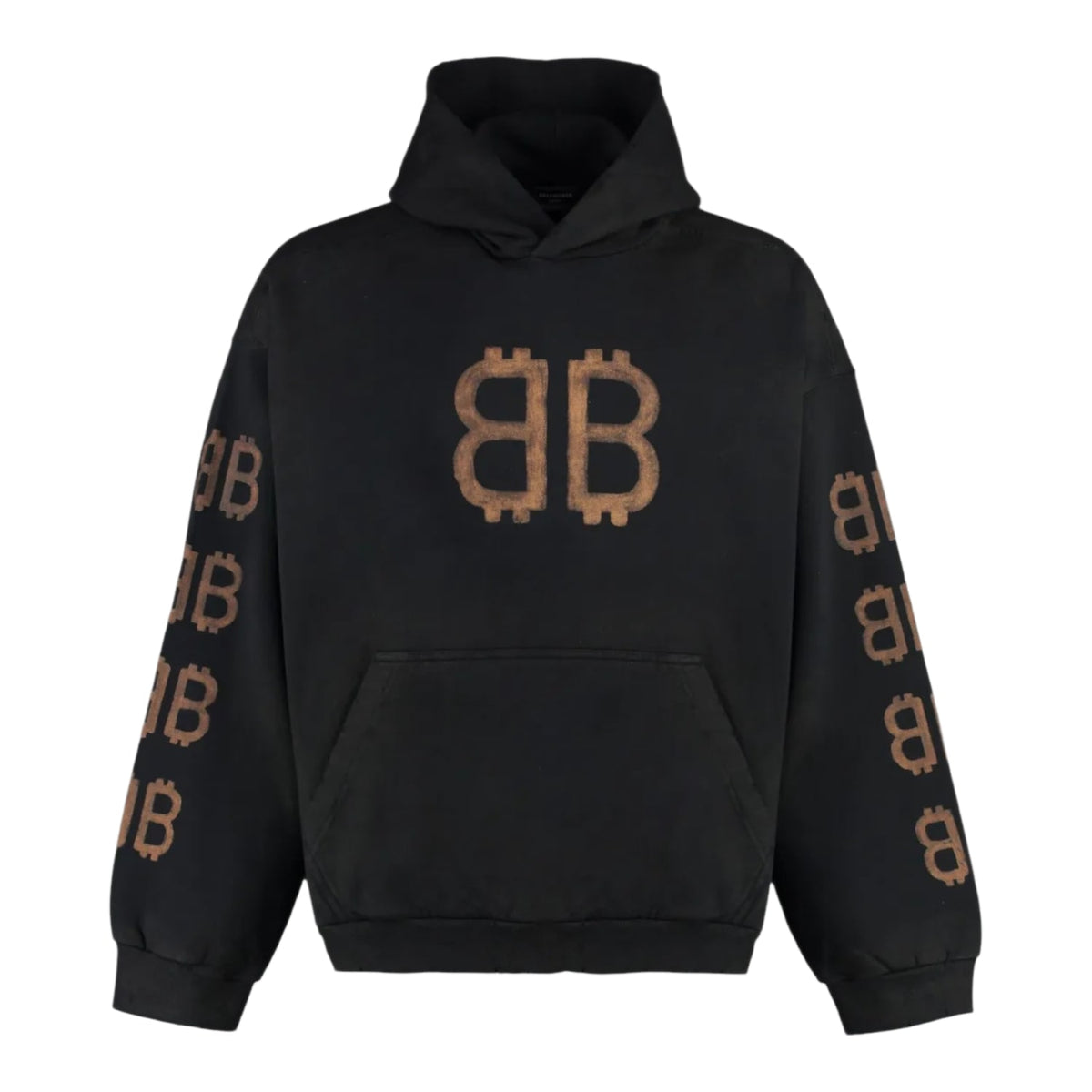 Balenciaga Crypto Distressed Hoodie Black