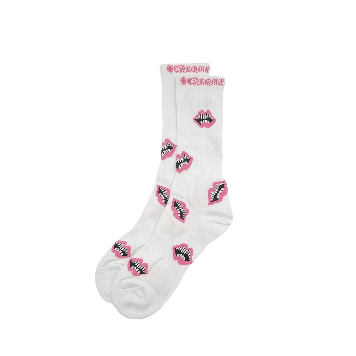 Chrome Hearts Matty Boy Chomper Socks White/Pink