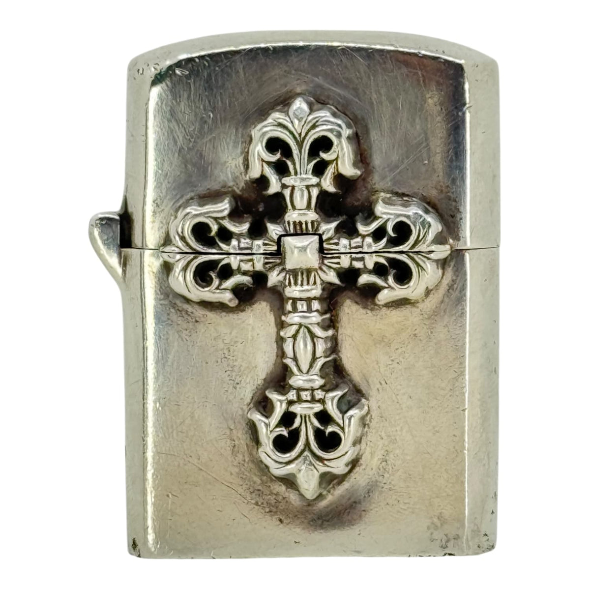 Chrome Hearts Silver Filigree Cross Zippo Lighter