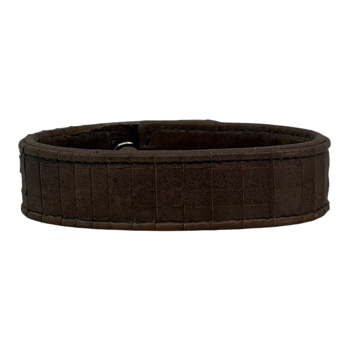 Chrome Hearts Brown Leather Snap Bracelet