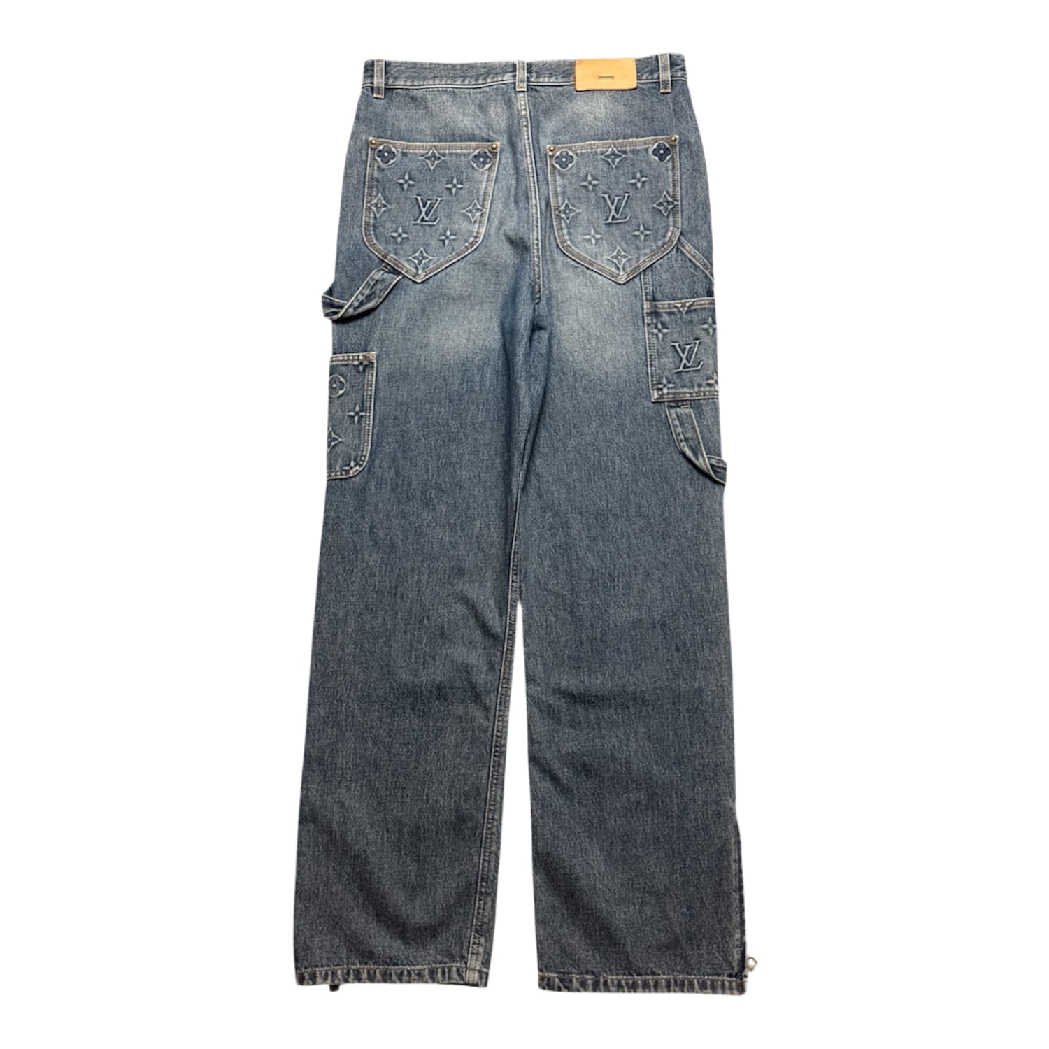 Louis Vuitton Monogram Workwear Denim Carpenter Pants Blue