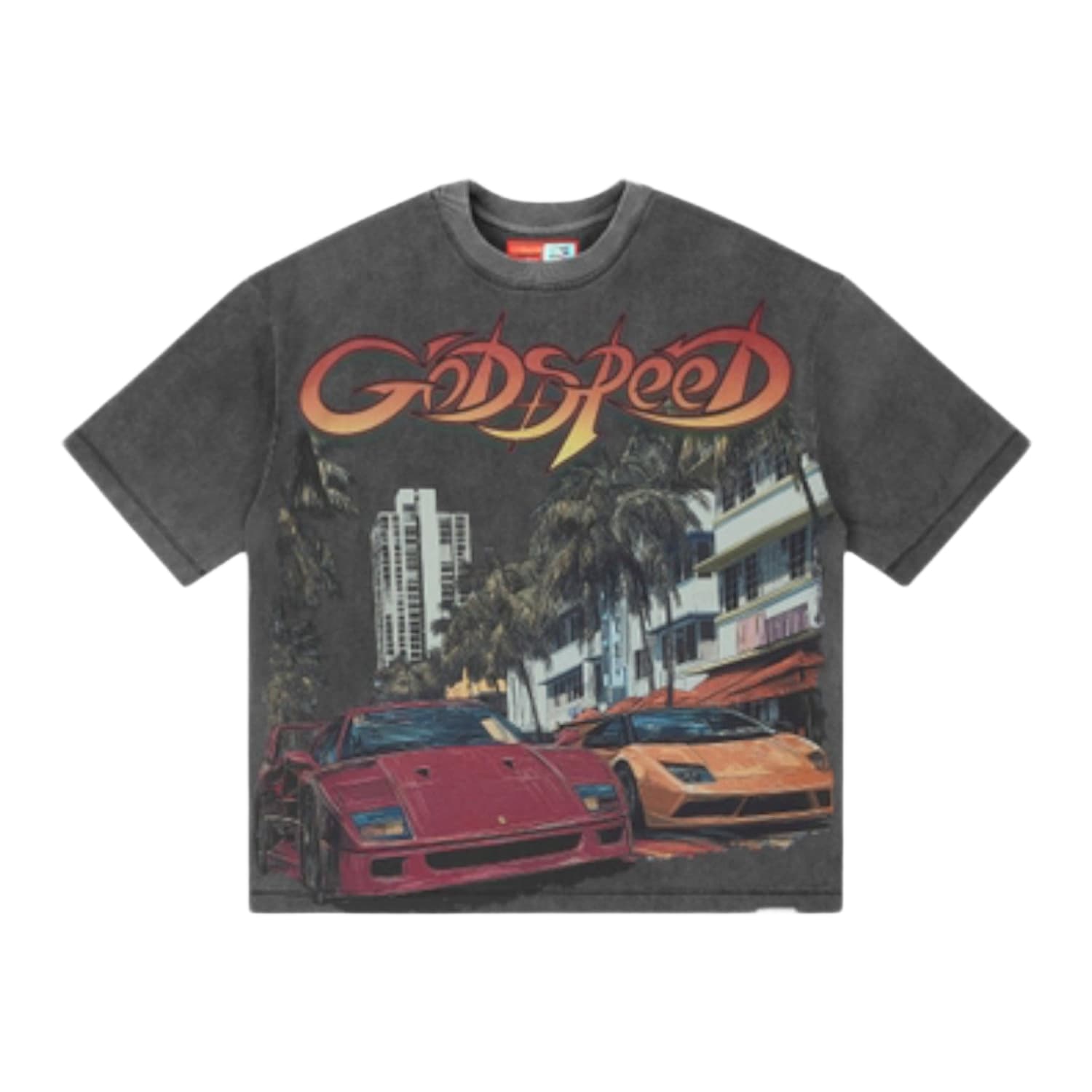 Godspeed South Beach Drive Miami Superrun T-Shirt Grey Wash