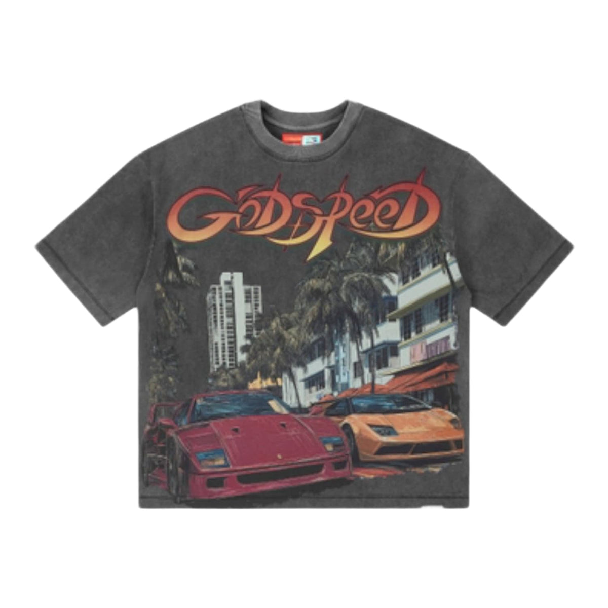 Godspeed South Beach Drive Miami Superrun T-Shirt Grey Wash