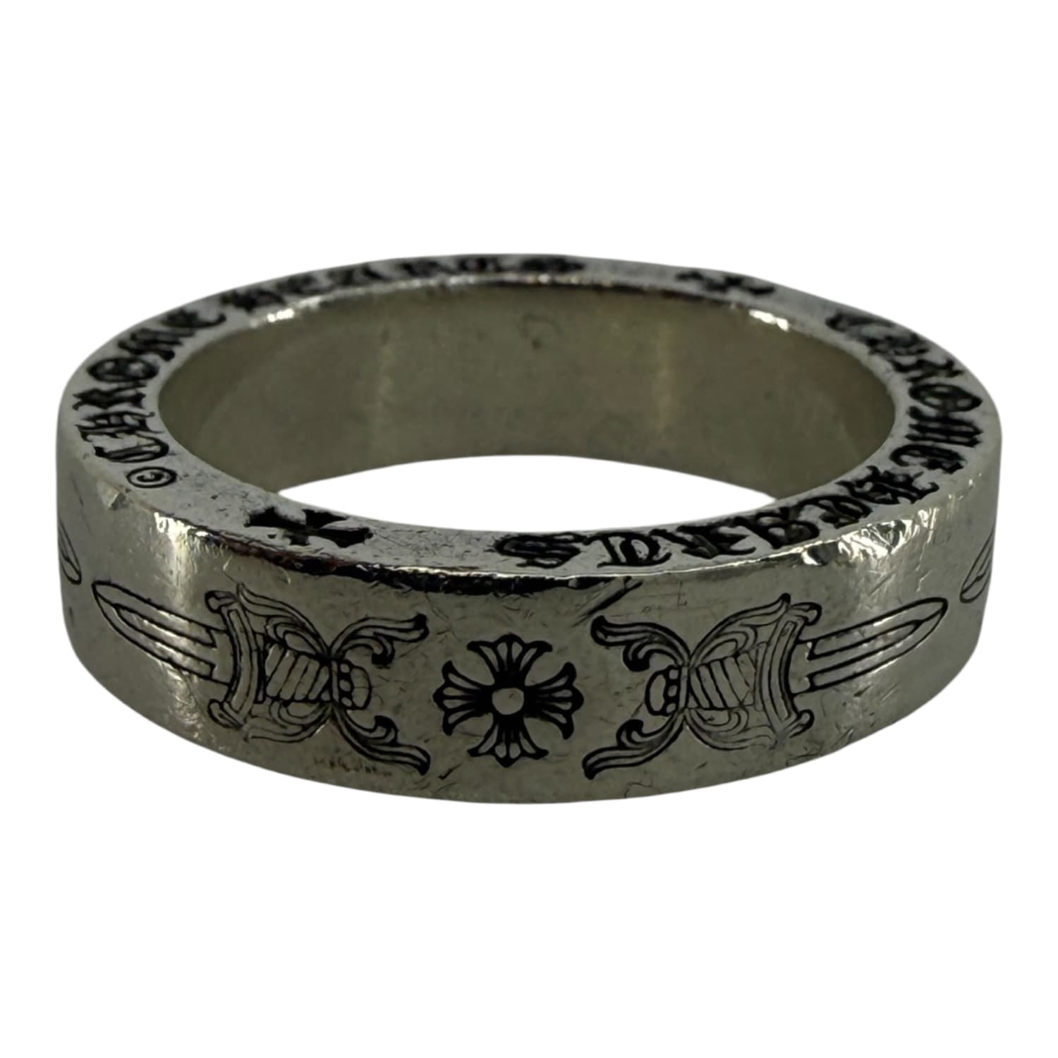 Chrome Hearts Silver Dagger Spacer Ring - US Size 9