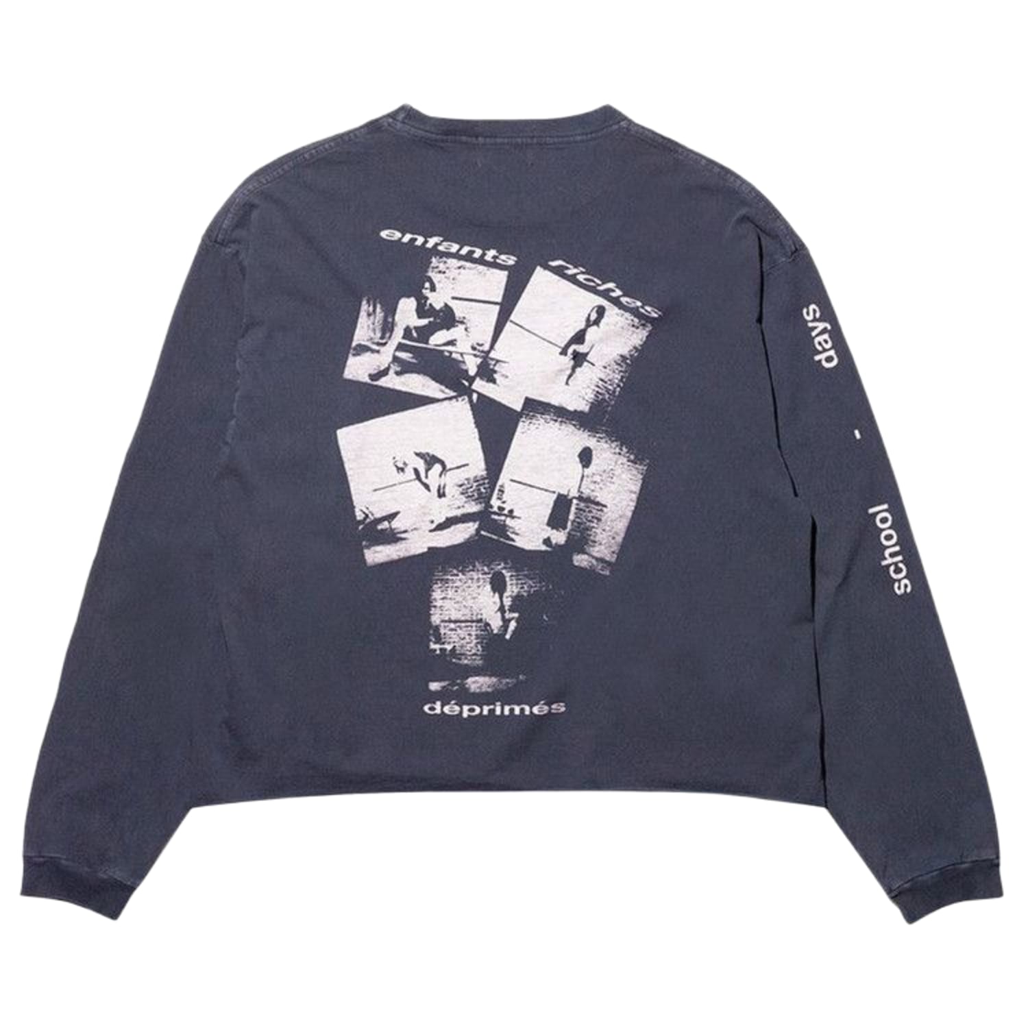 Enfants Riches Déprimés School Days Long-Sleeve T-Shirt Faded Black/White