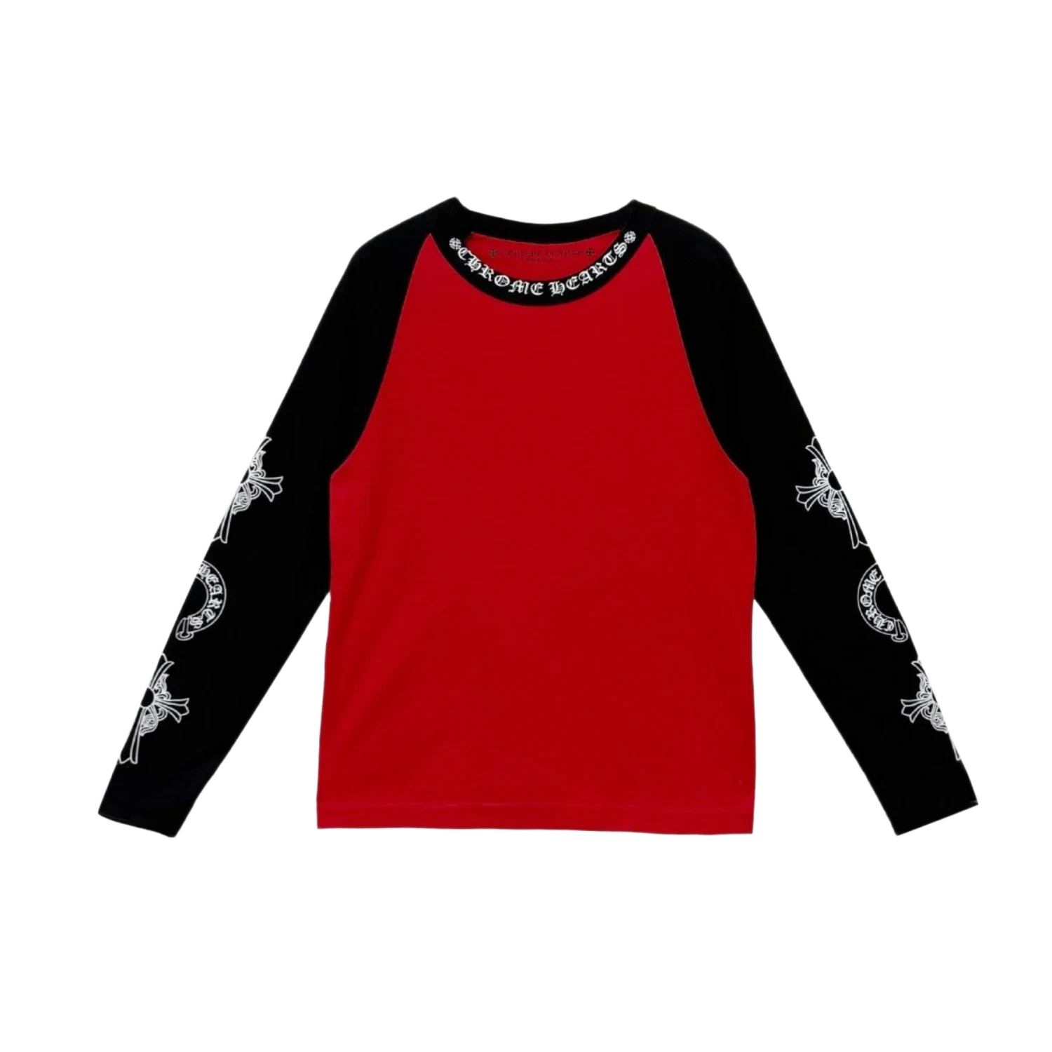Chrome Hearts Baseball Raglan Neck Logo L/S T-Shirt Black Red