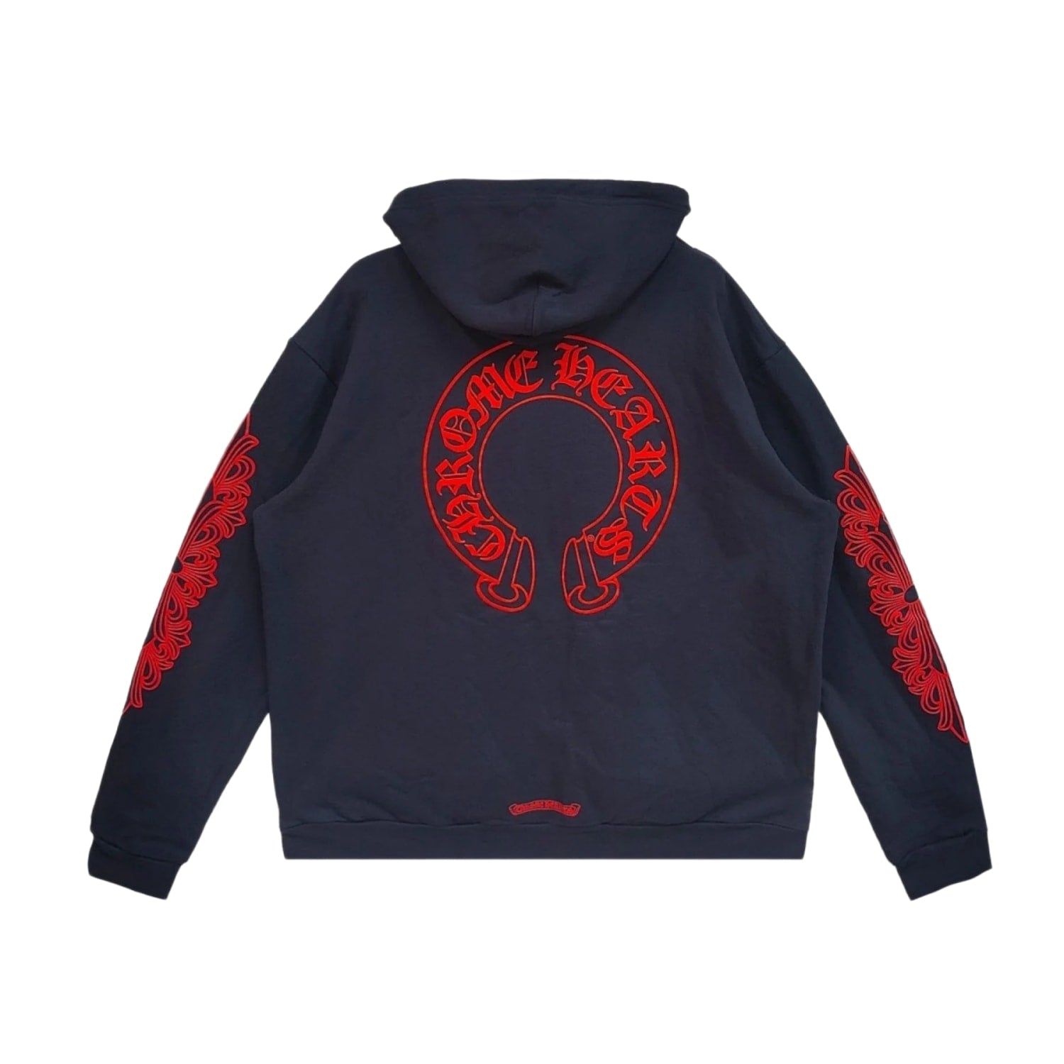 Chrome Hearts Floral Horseshoe Hoodie Navy/Red
