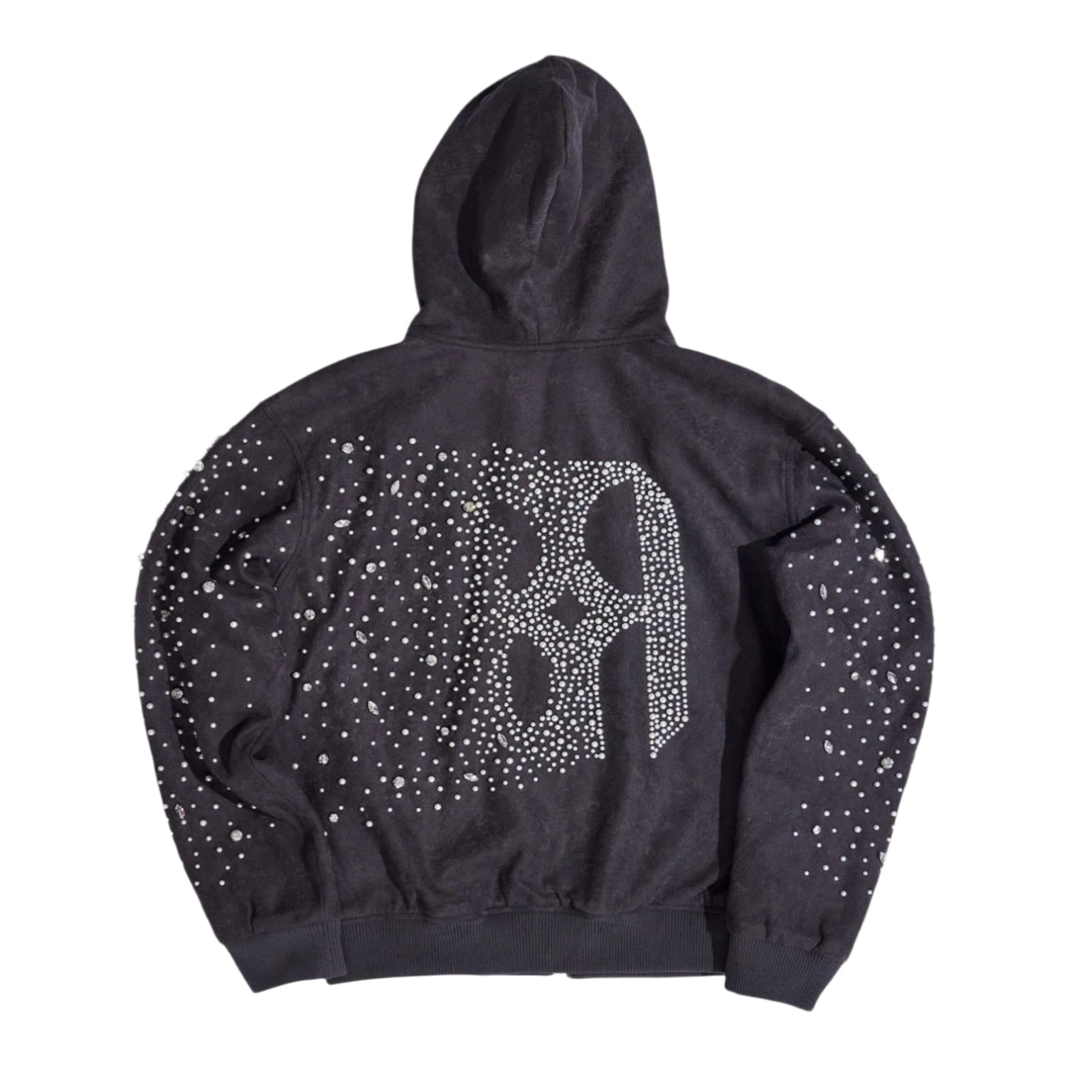Birth of Royal Child Cashew Blossom Pearl Zipper Hoodie Dark Grey