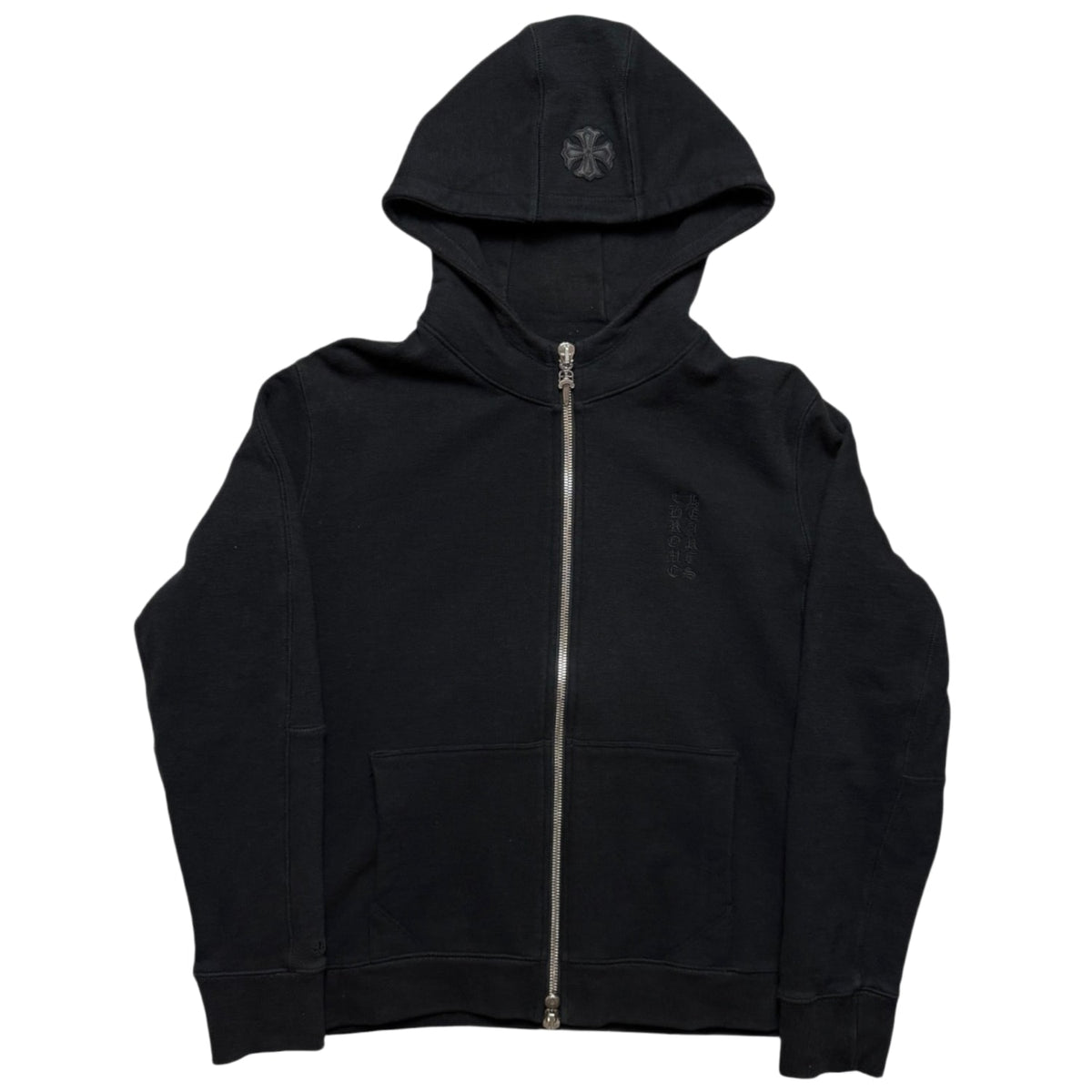 Chrome Hearts Fuck You Embroidered Script Plus Patch Zip Up Hoodie Black