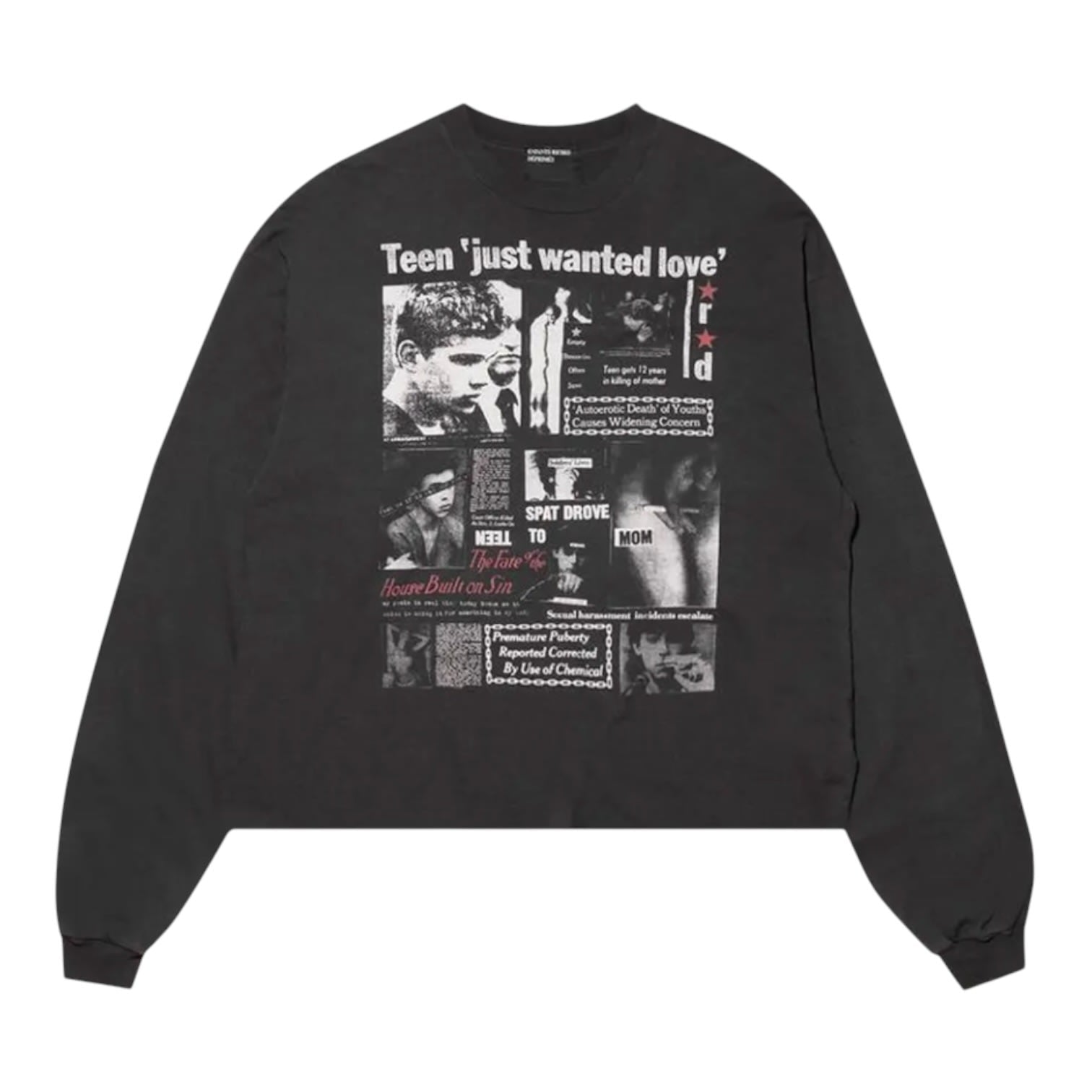Enfants Riches Déprimés Teen Just Wanted Love Long-Sleeve T-Shirt Faded Black/Multicolor