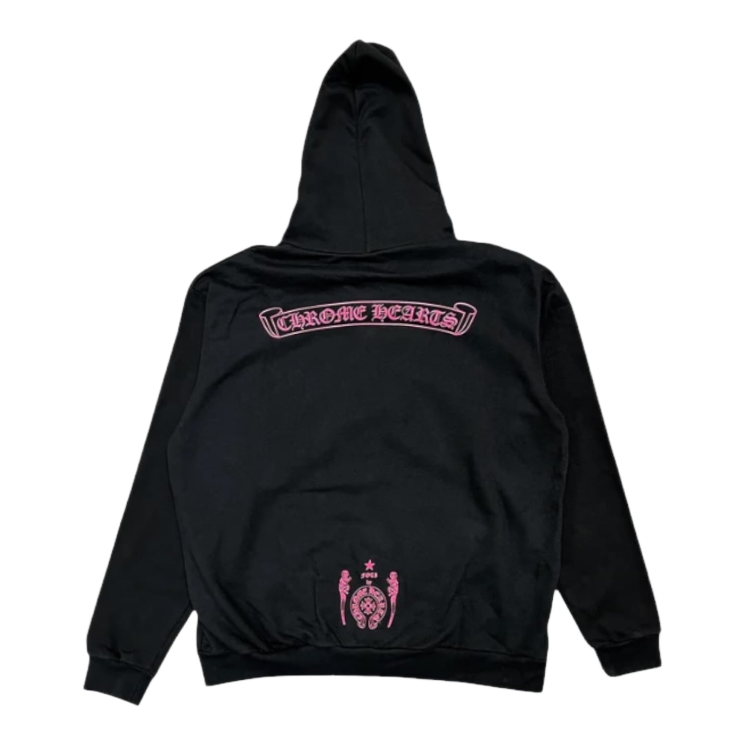 Chrome Hearts Foti Pink Harris Skull Zip-Up Hoodie Black