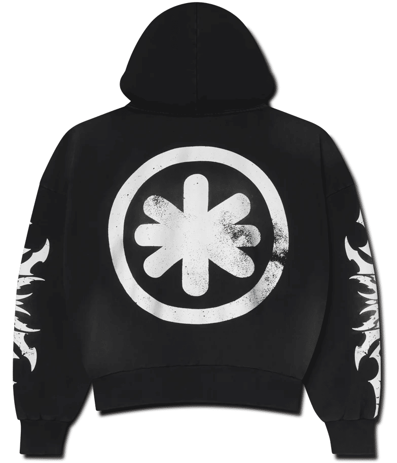 LostShdws Complex Con Exclusive Acid Wash Zip Up Hoodie Black