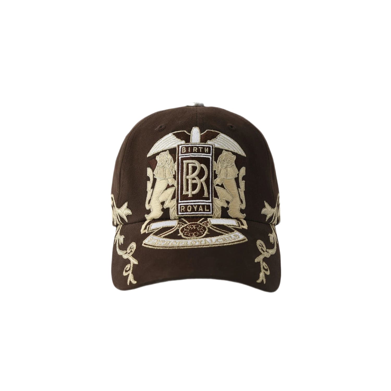 Birth of a Royal Child Double Lion Embroidered Hat Brown