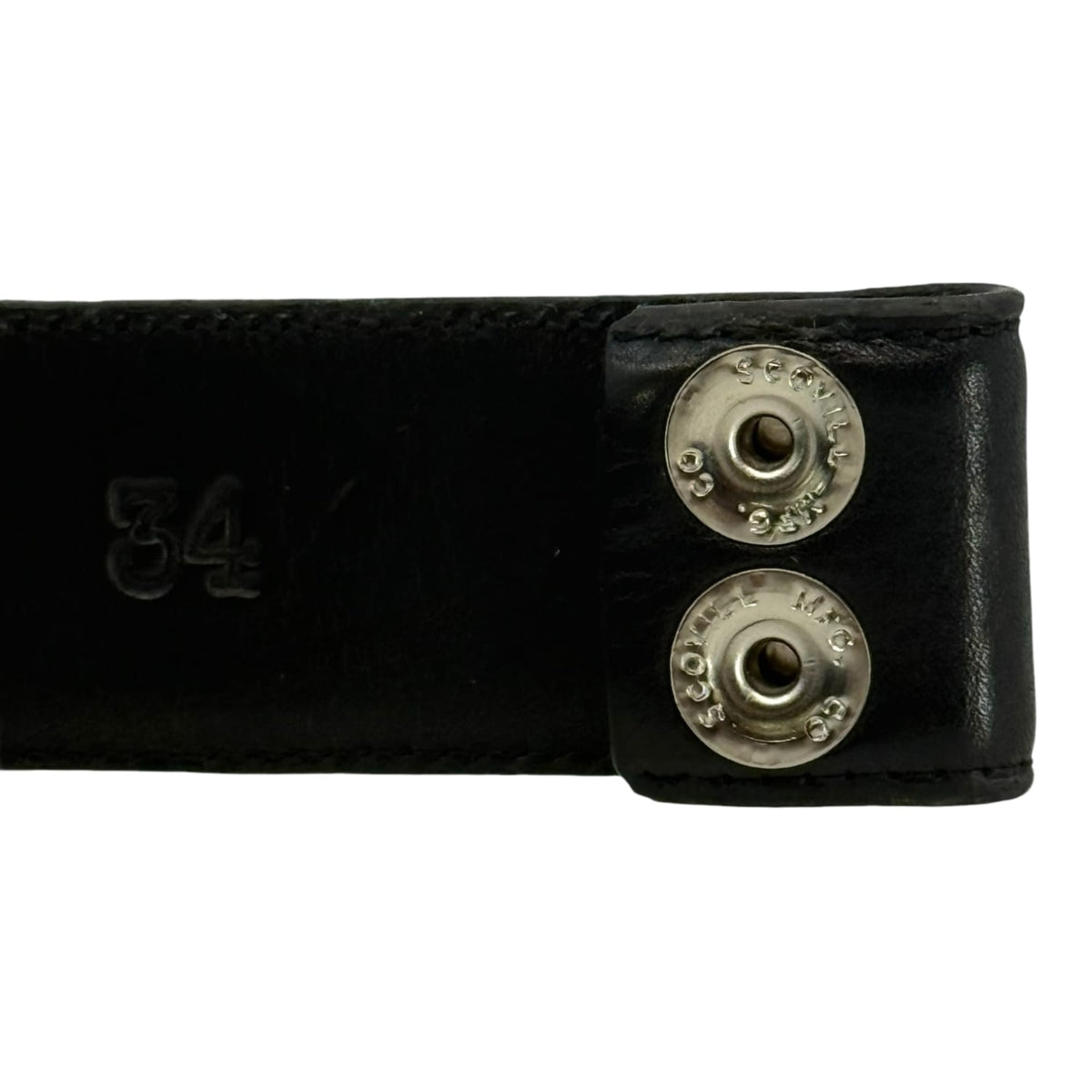 Chrome Hearts Black Leather Belt Strap - Size 34