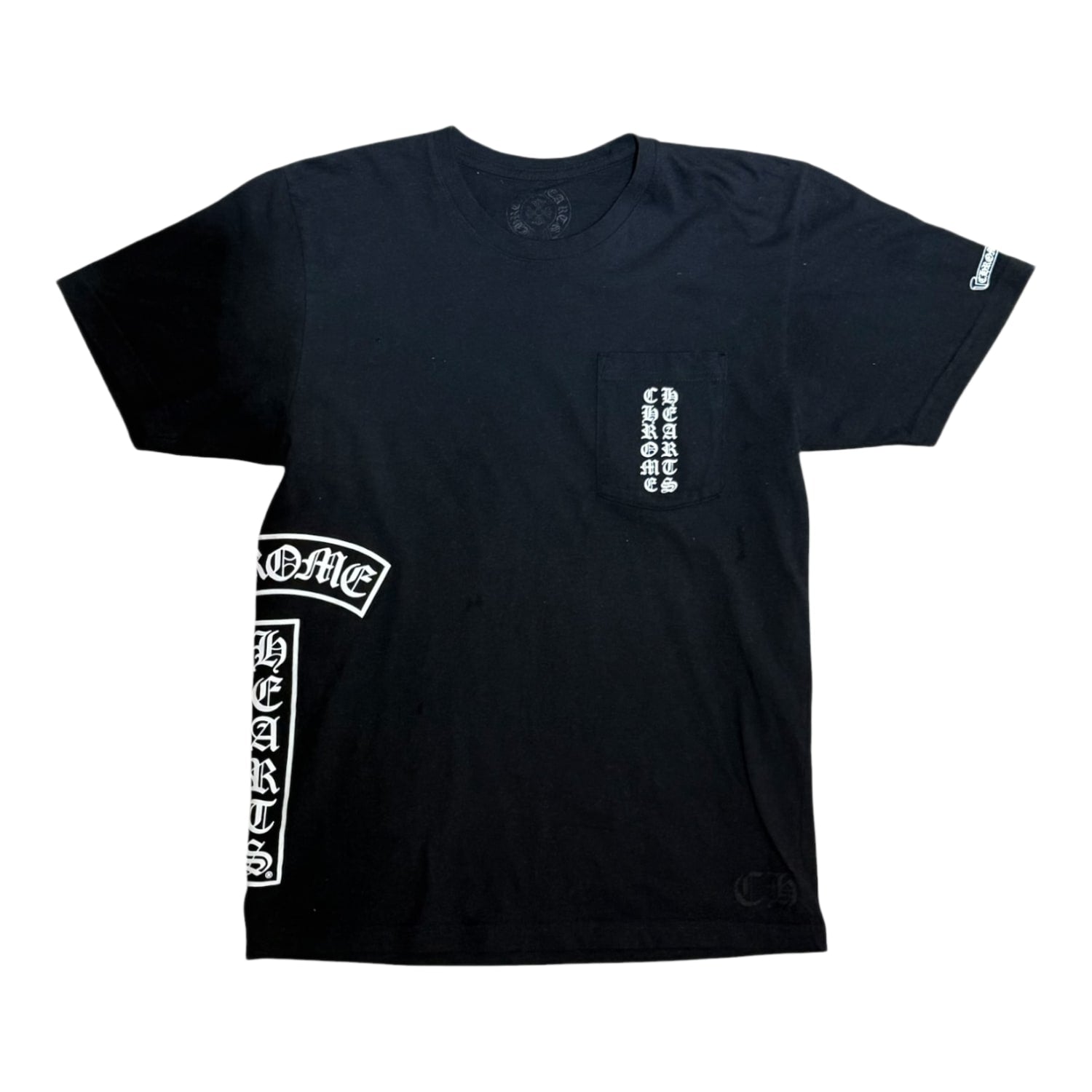 Chrome Hearts Vertical Logo Side T-Bar Horseshoe Black Tee