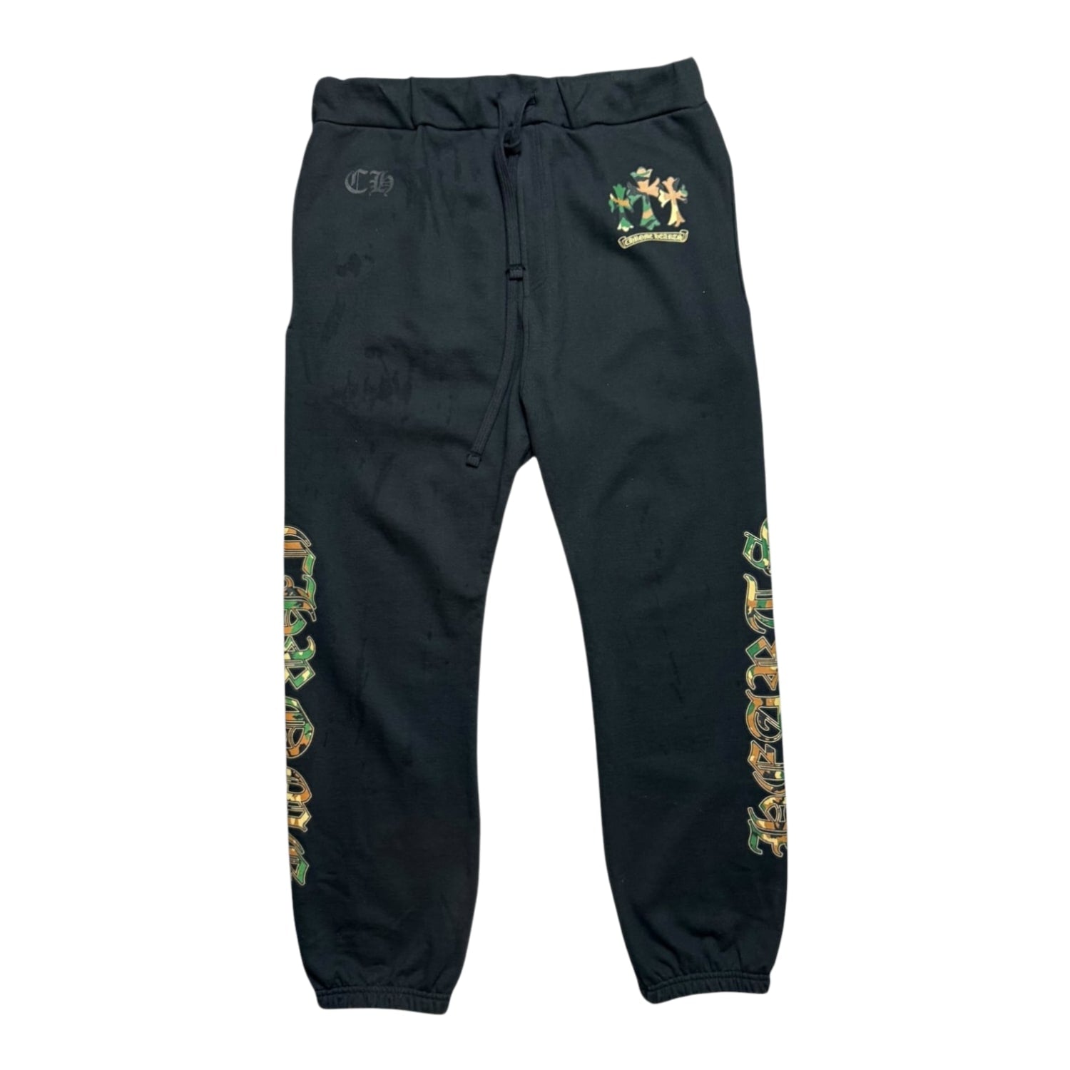 Chrome Hearts Black Camouflage Triple Cross Logo Sweatpants