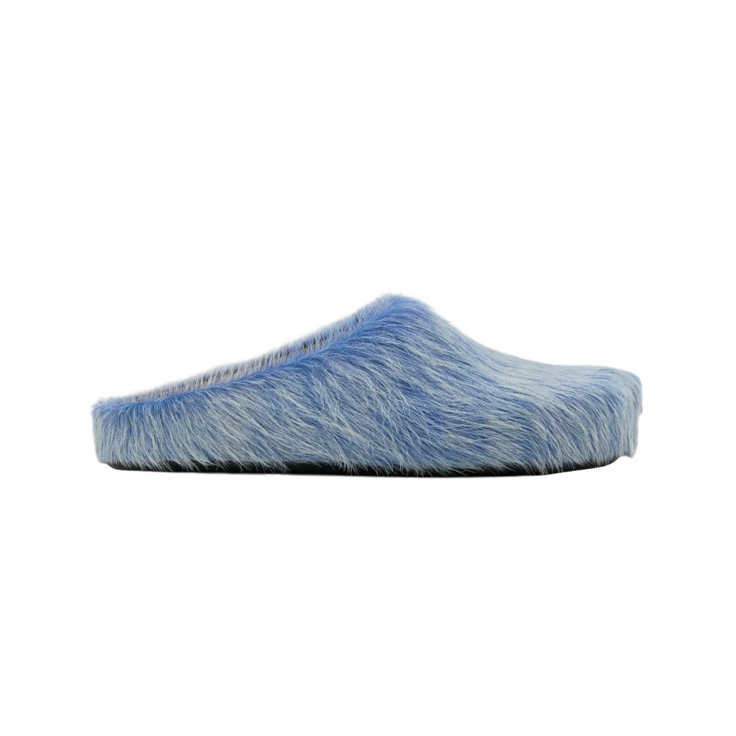 Marni Long Hair Calfskin Fussbett Sabot Mule Lilac