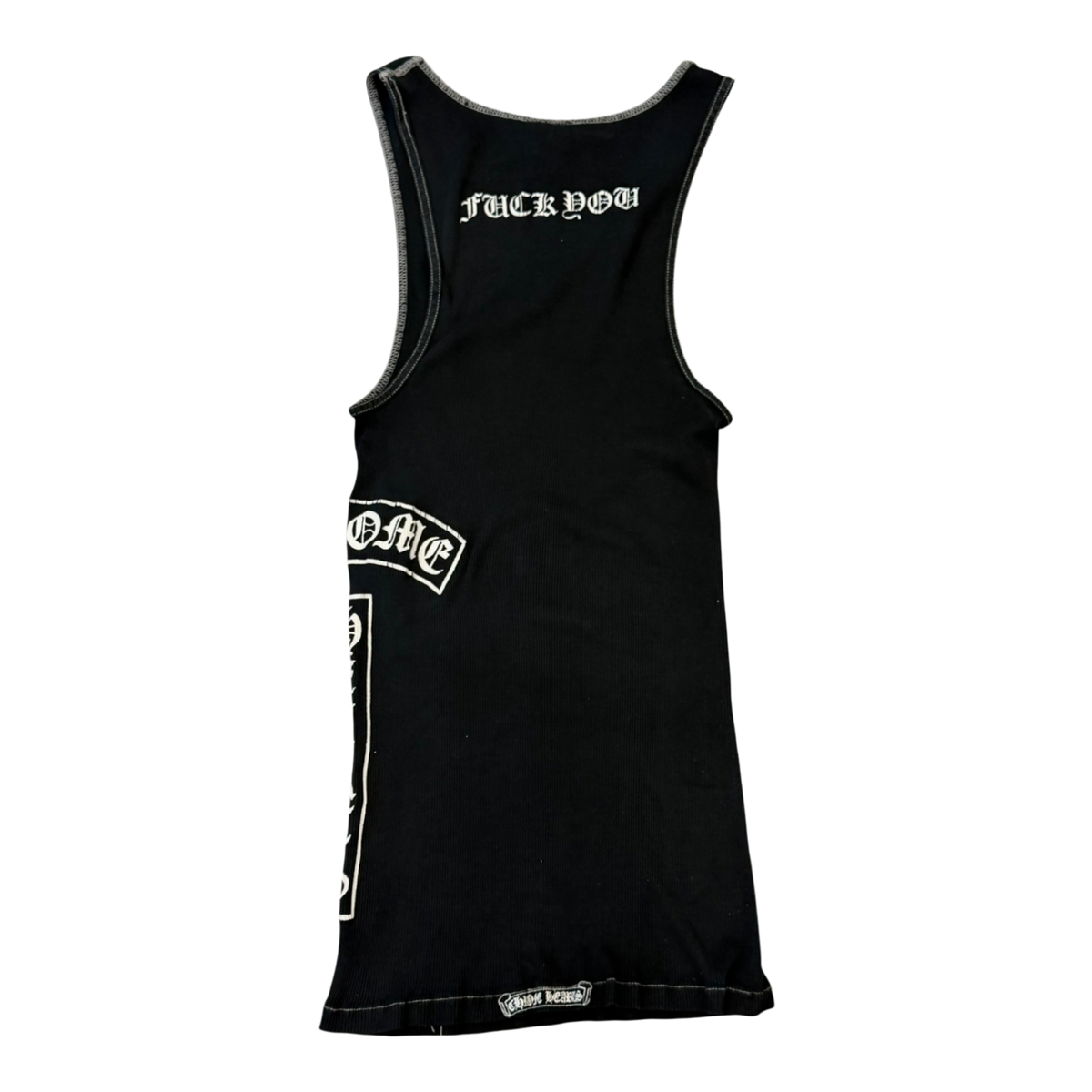 Chrome Hearts Vintage Side T-Bar Cross Fuck You Tank Top Black