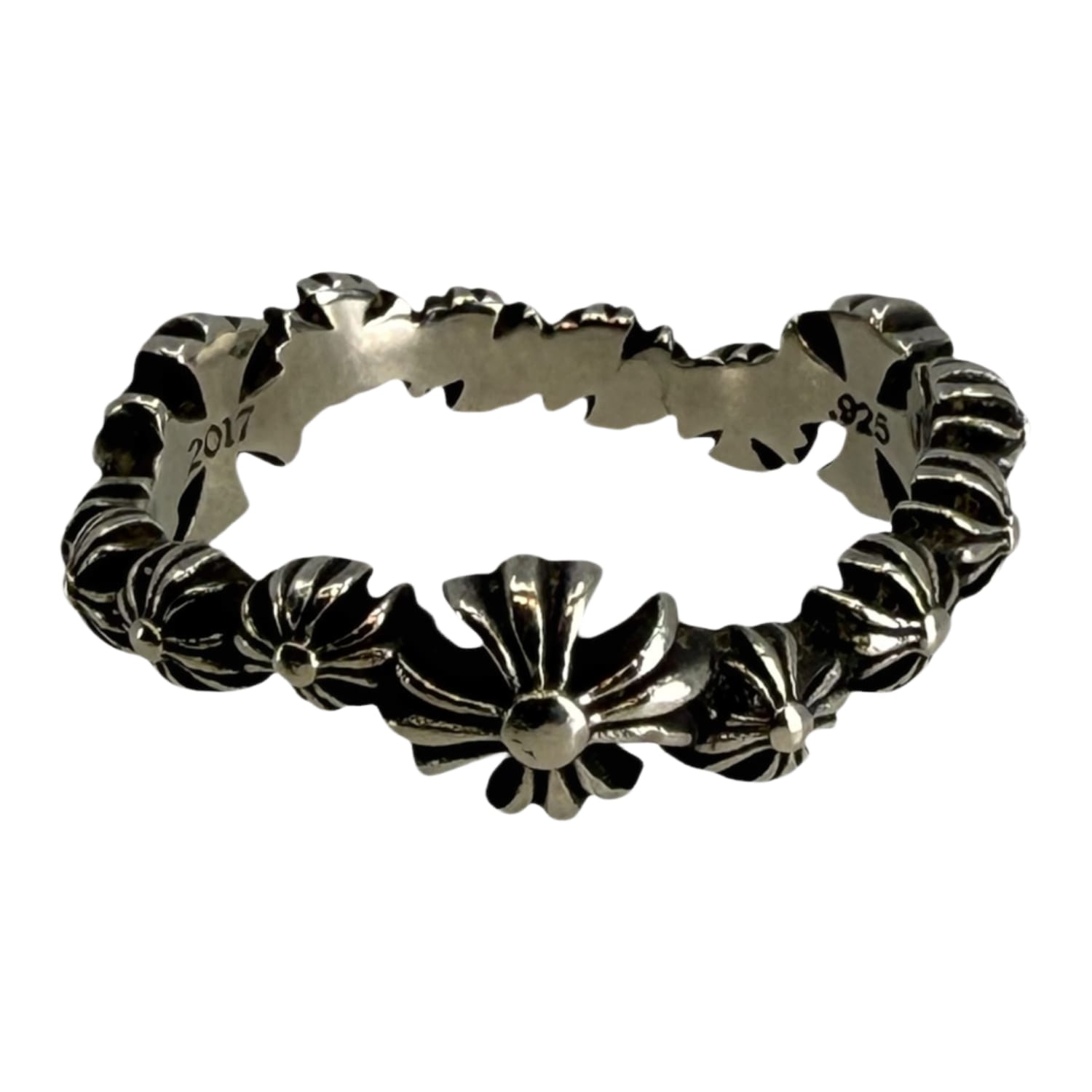Chrome Hearts Silver Plus Wave Ring - US Size 7