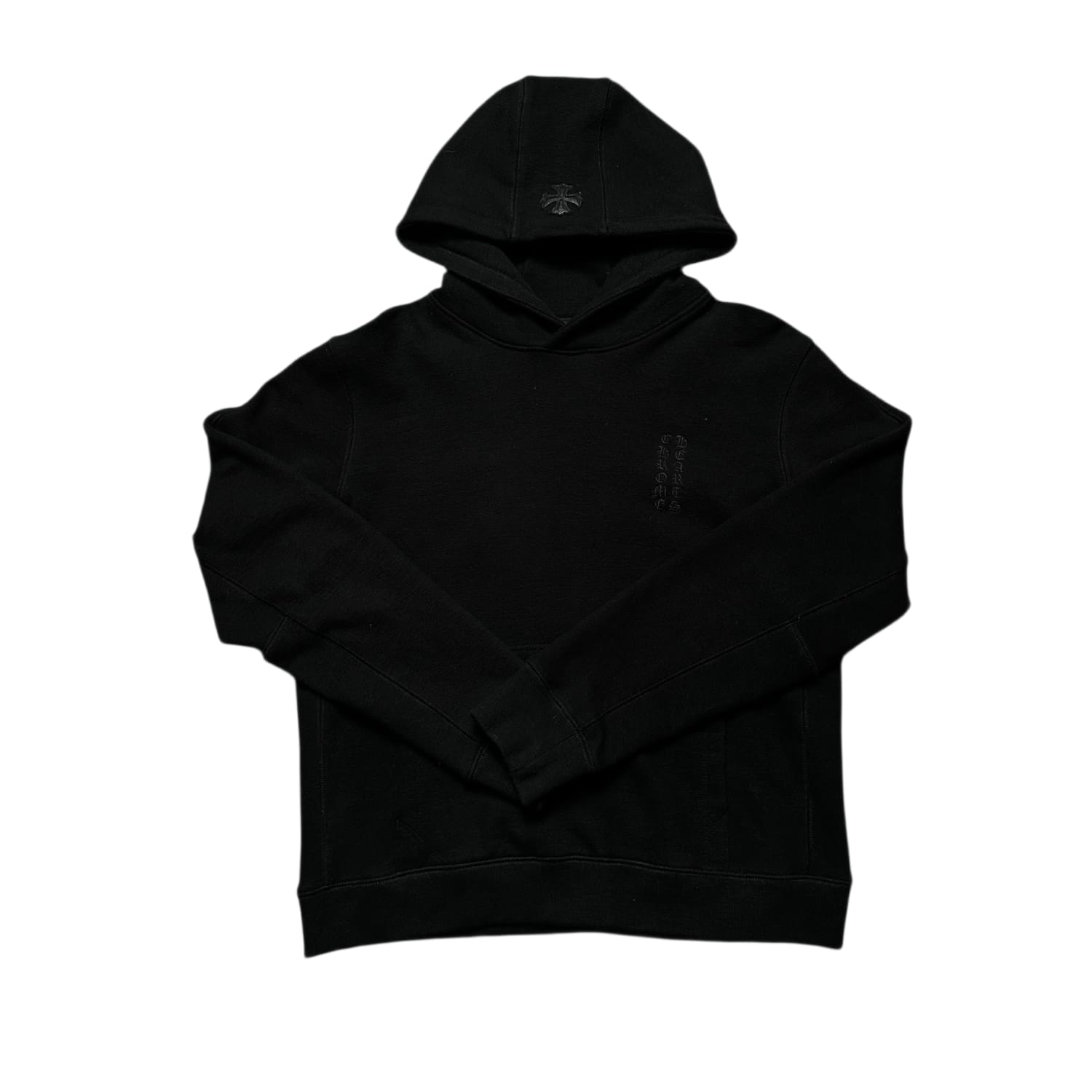 Chrome Hearts Leather CH Plus Patch Hoodie Black