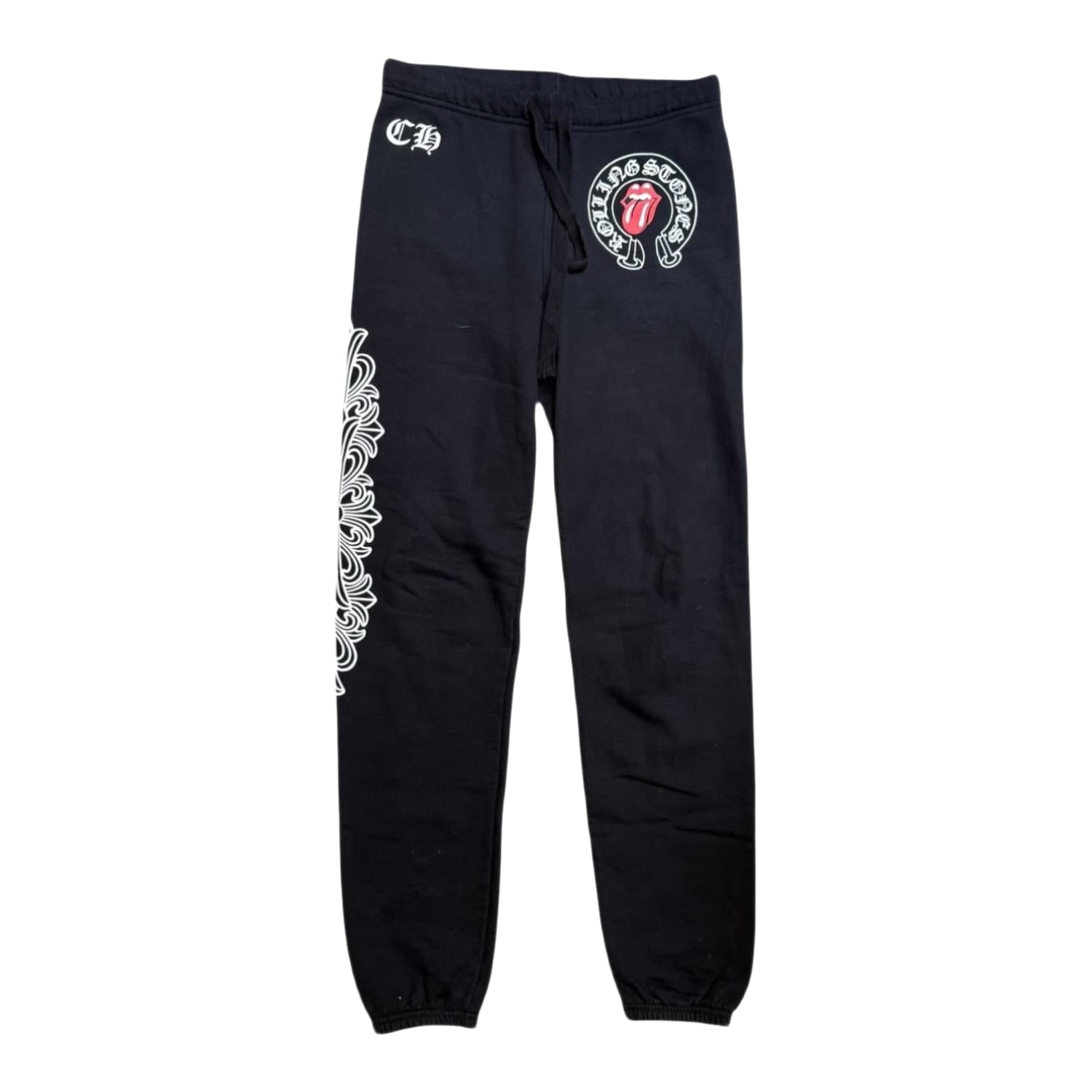 Chrome Hearts Rolling Stones Horseshoe Floral Sweatpants Black/Red