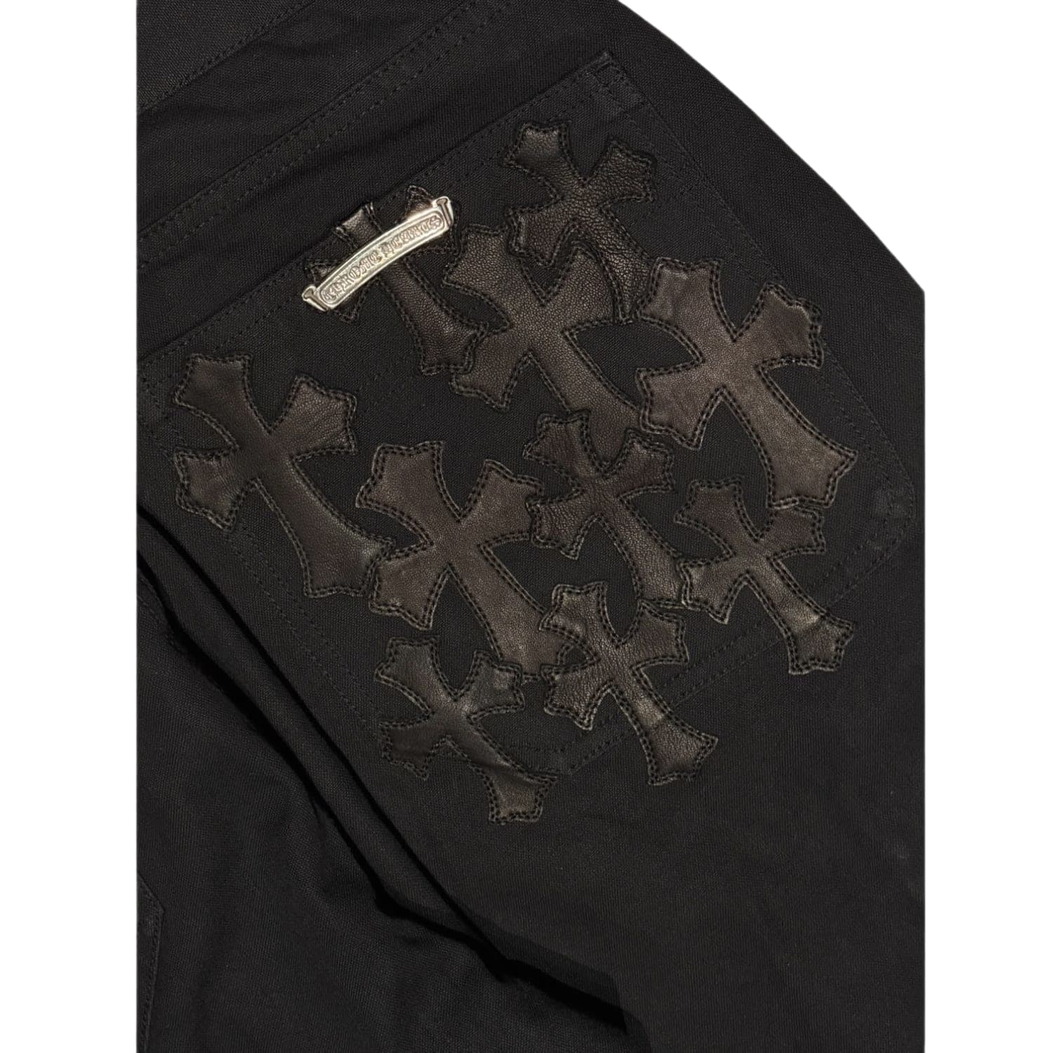 Chrome Hearts Cross Patch Double Knee Carpenter Pants Black