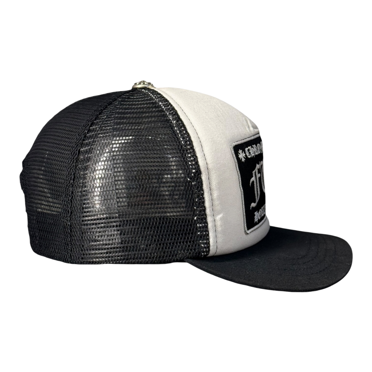Chrome Hearts FUCK Hollywood Trucker Hat Black/White