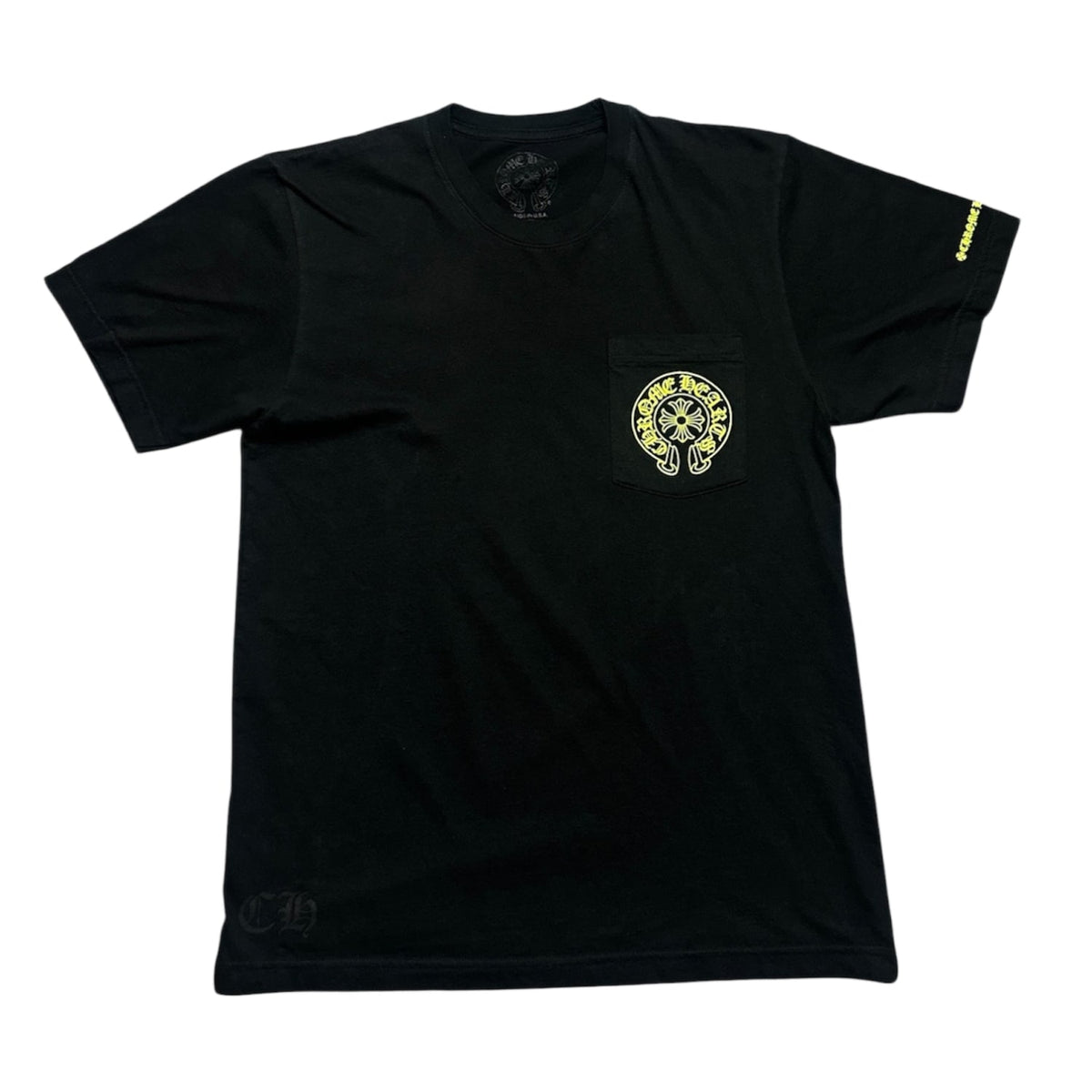 Chrome Hearts Neon Green Horseshoe T-Shirt Black