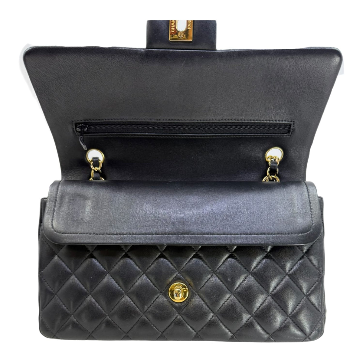 Chanel Classic Medium Quilted Double Flap Bag Black/Gold
