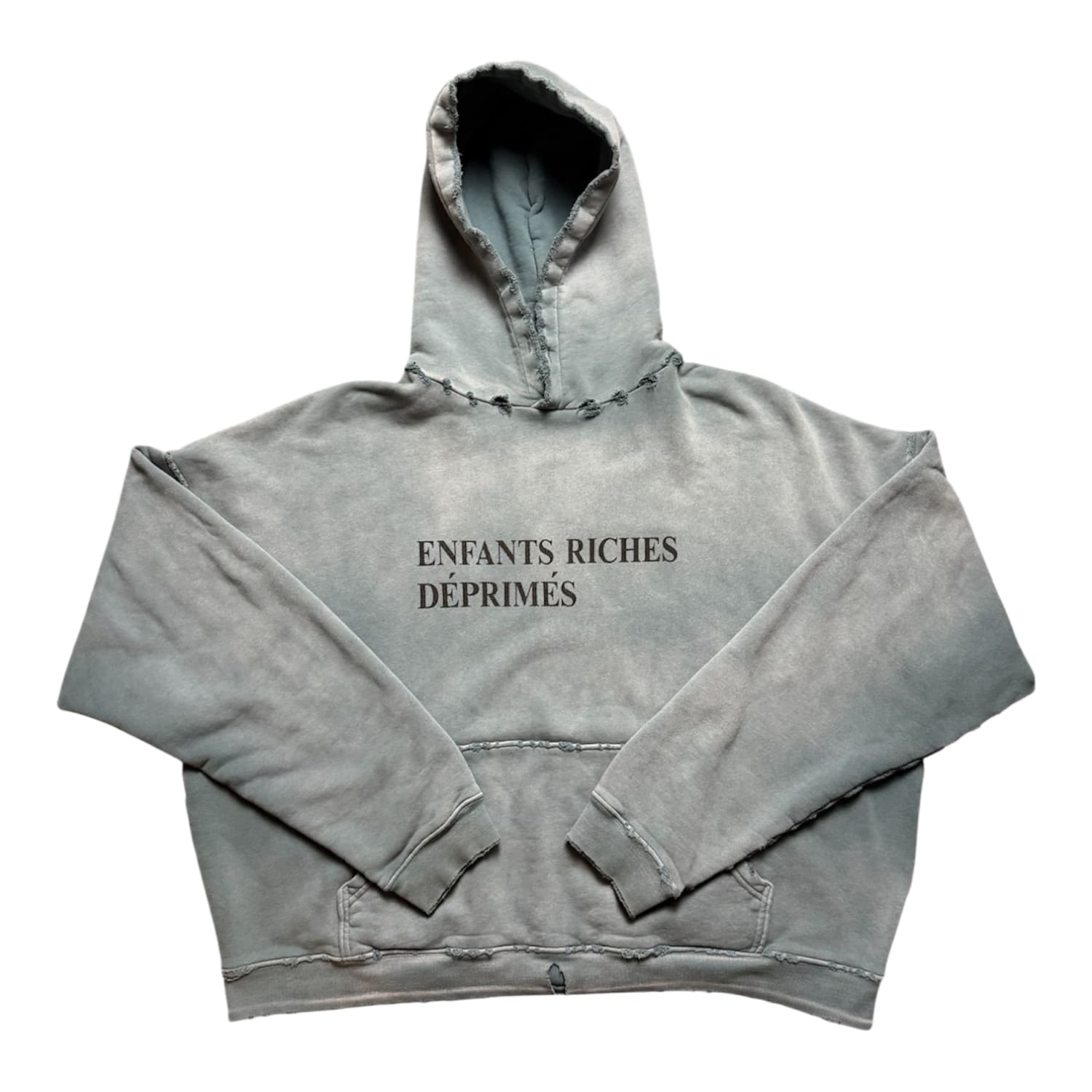 Enfants Riches Déprimés Sun Faded Classic Logo Hoodie Teal Blue