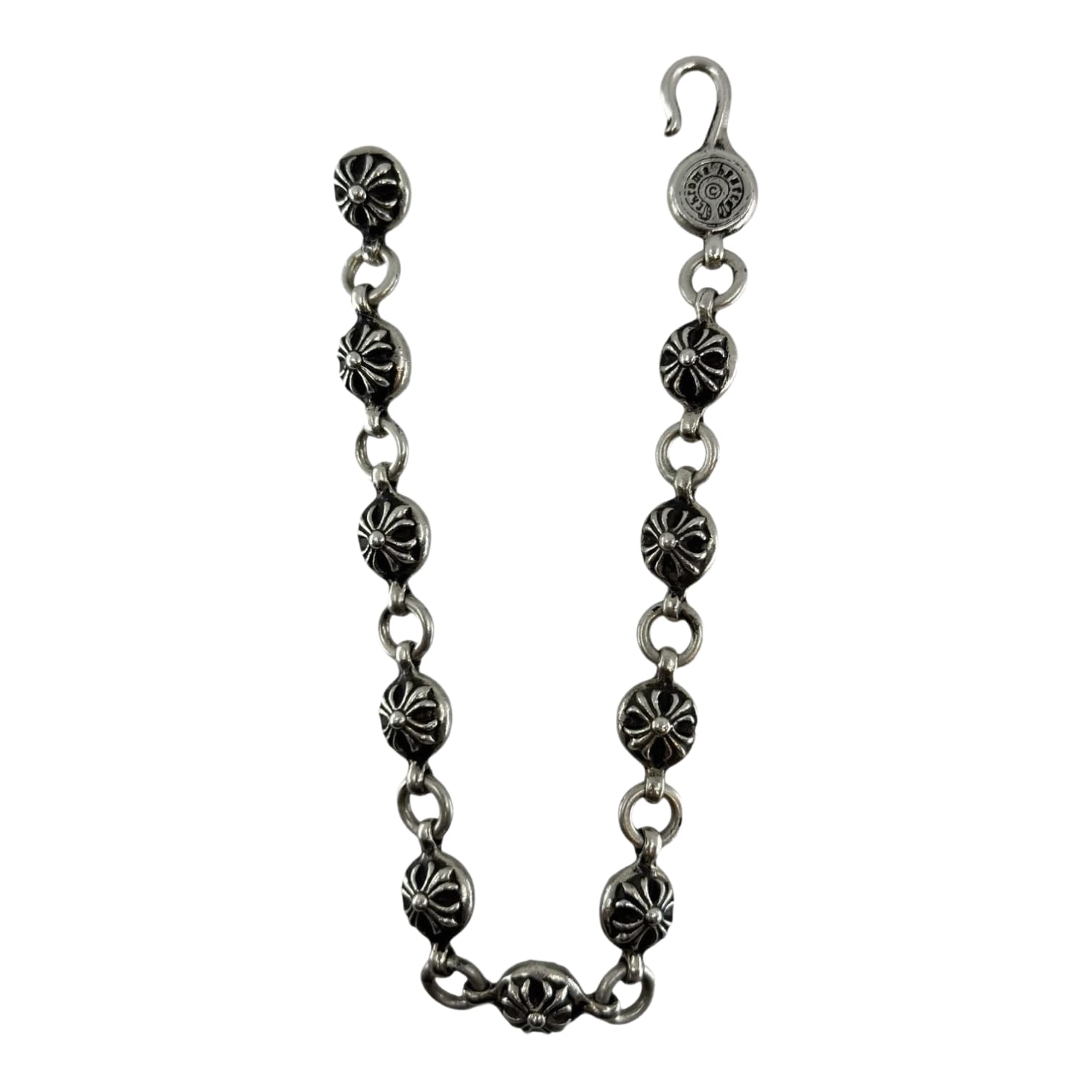 Chrome Hearts Silver Cross Ball Bracelet - 10 Links