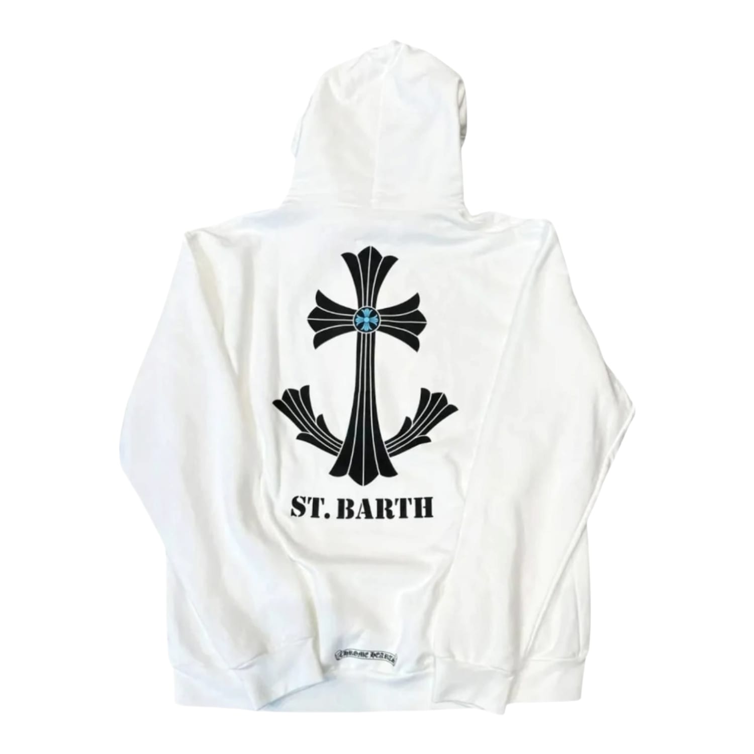 Chrome Hearts St Barth Exclusive Cross Pullover Hoodie White