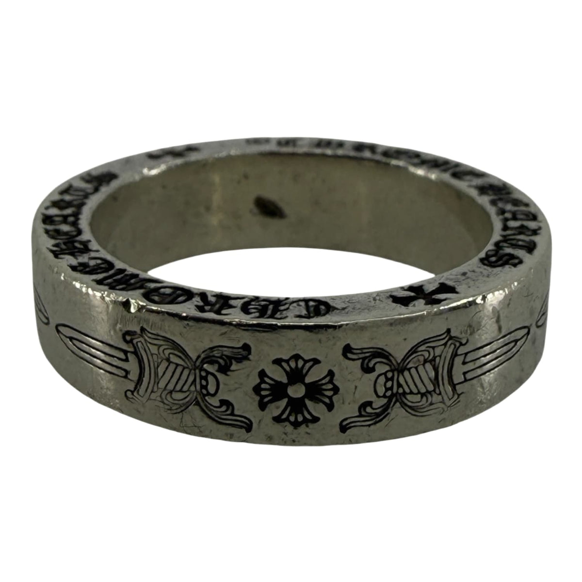 Chrome Hearts Silver Dagger Spacer Ring - US Size 9