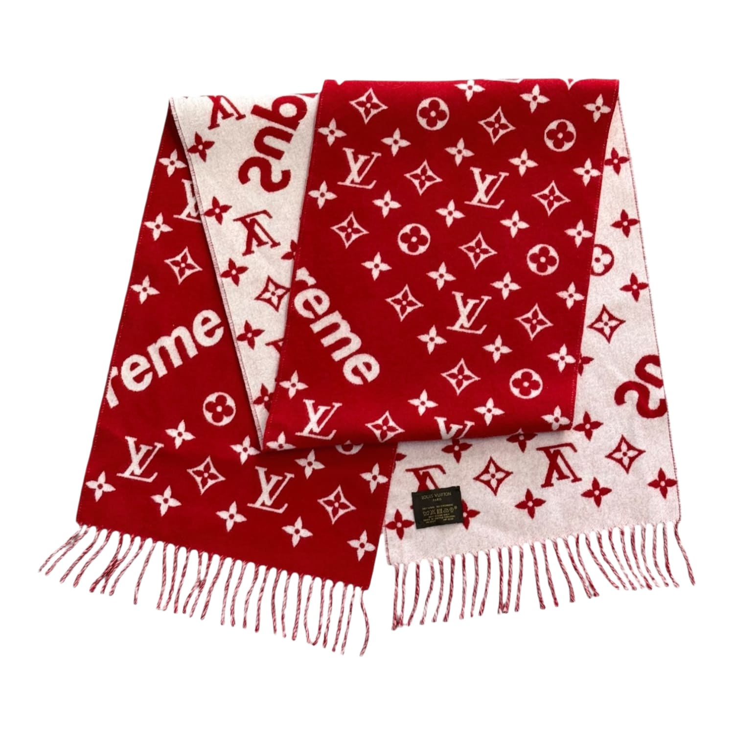 Supreme x Louis Vuitton Monogram Scarf Red