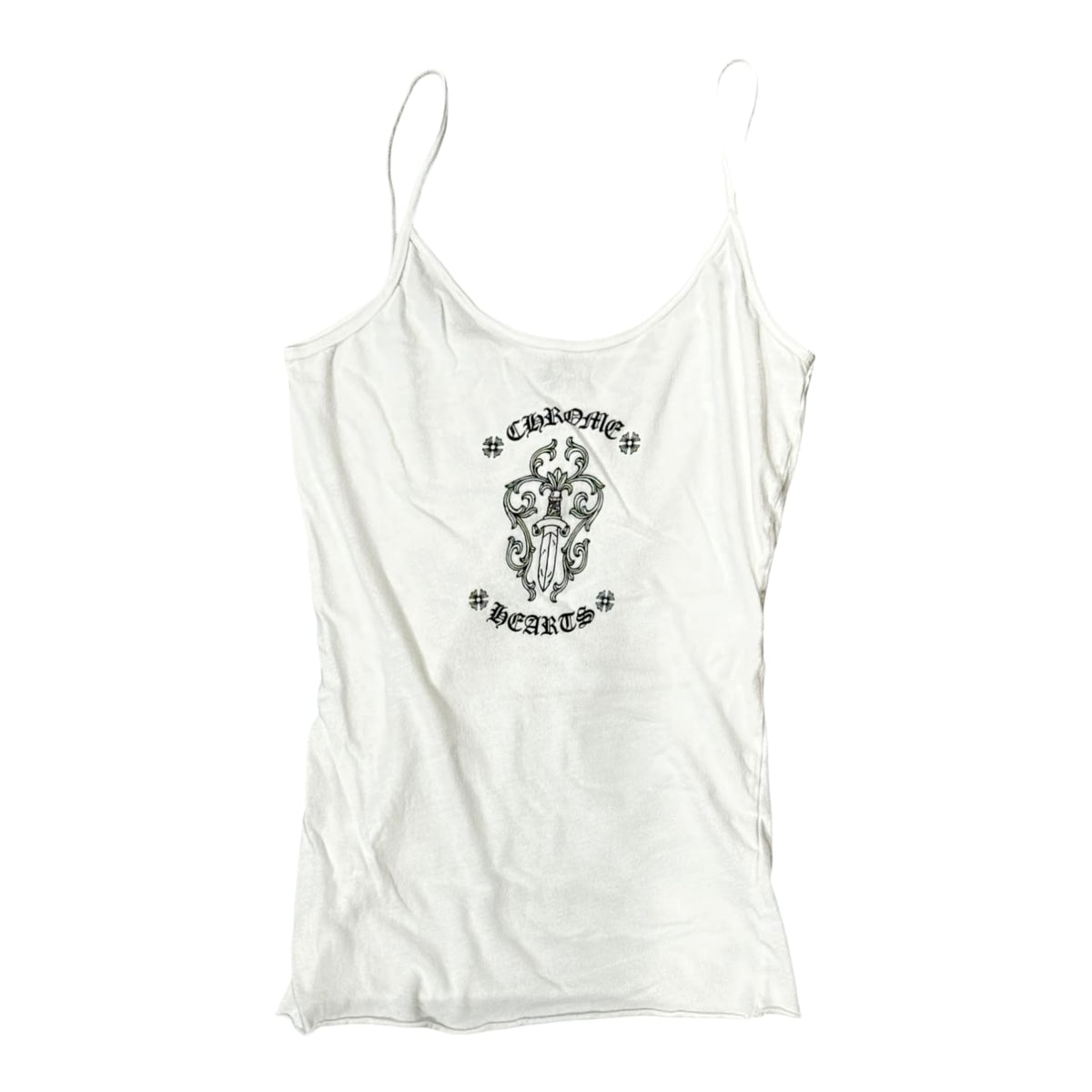 Chrome Hearts Vintage Vine Dagger Cami Tank Top White
