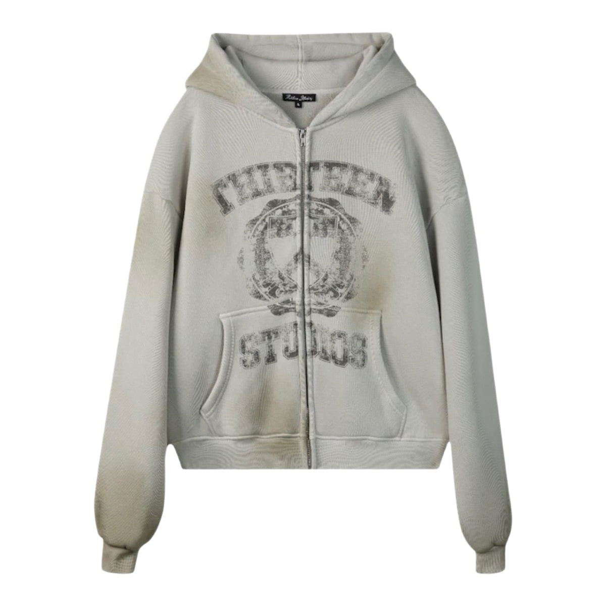 Thirteen Studios University Zip Up Hoodie White