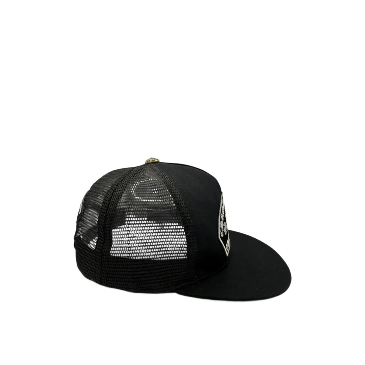 Chrome Hearts Cemetery Cross Patch Trucker Hat Black