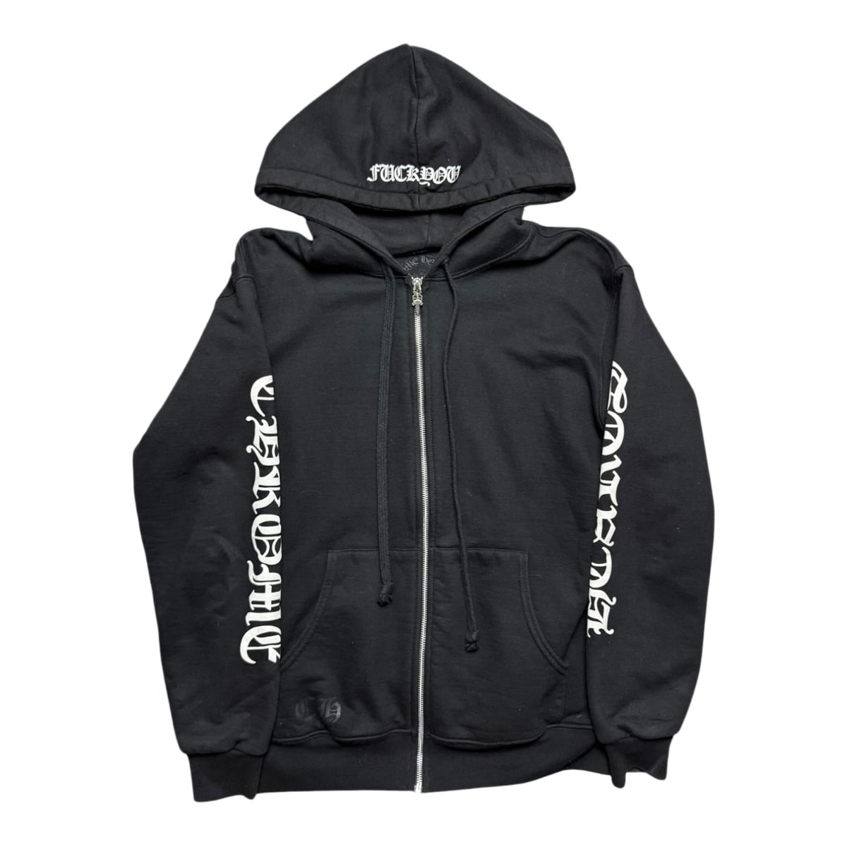 Chrome Hearts Fuck You Horseshoe Thermal Zip Up Hoodie Black