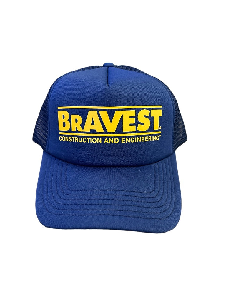 Bravest Studios Trucker Hat Blue and Yellow Construction and Engineering