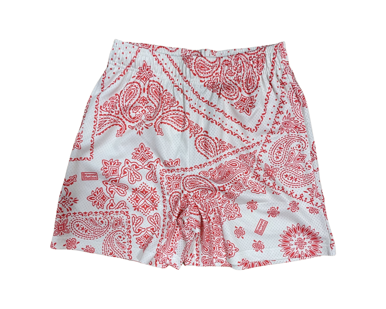 Bravest Studios Shorts Paisley White Red