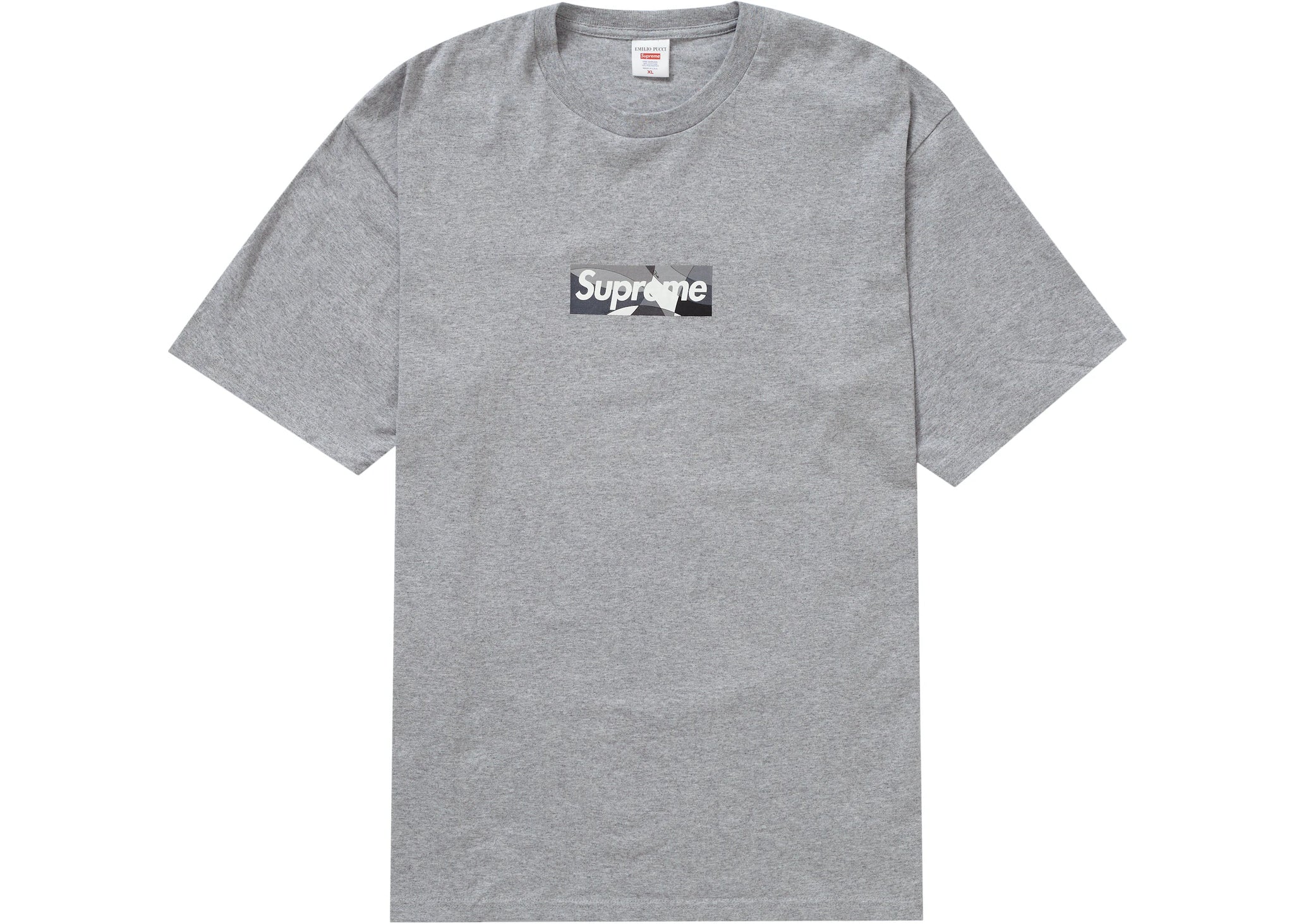 Supreme Emilio Pucci Box Logo T-Shirt Heather Grey Black