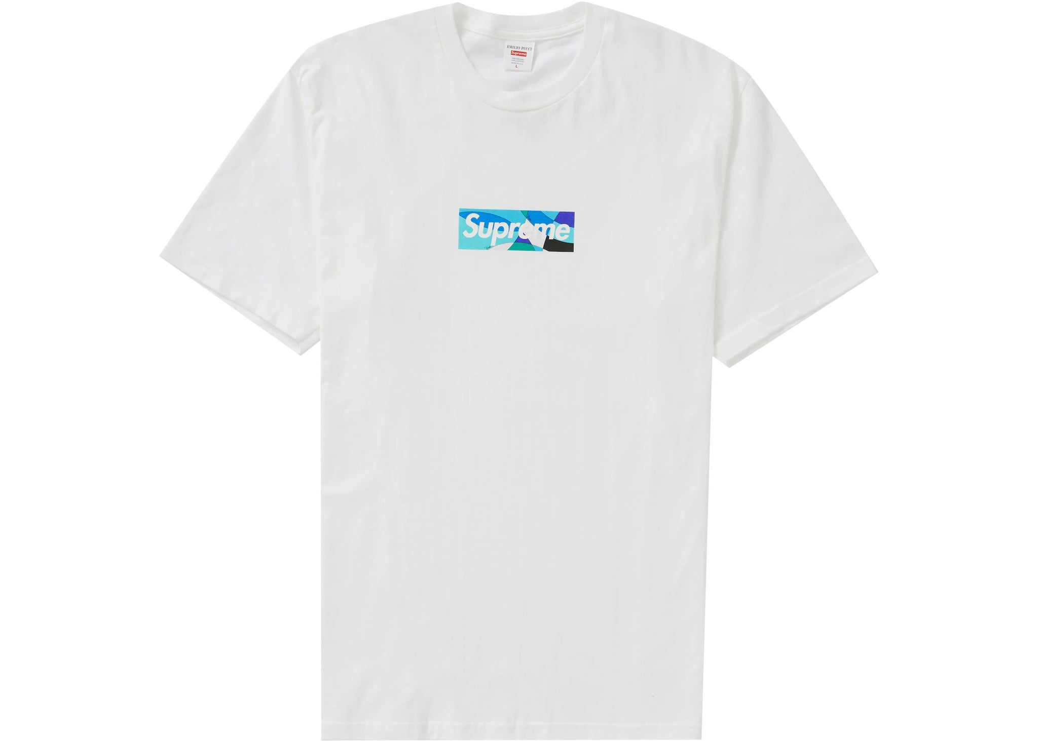 Supreme Emilio Pucci Box Logo T-Shirt White Blue