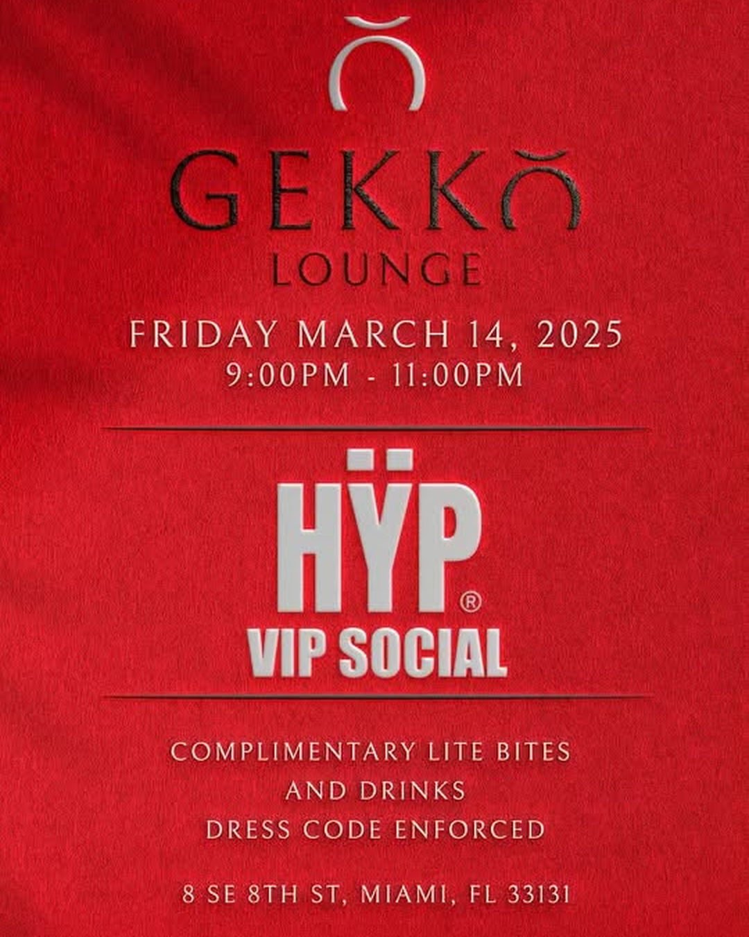 HŸP VIP Social at Gekko Lounge