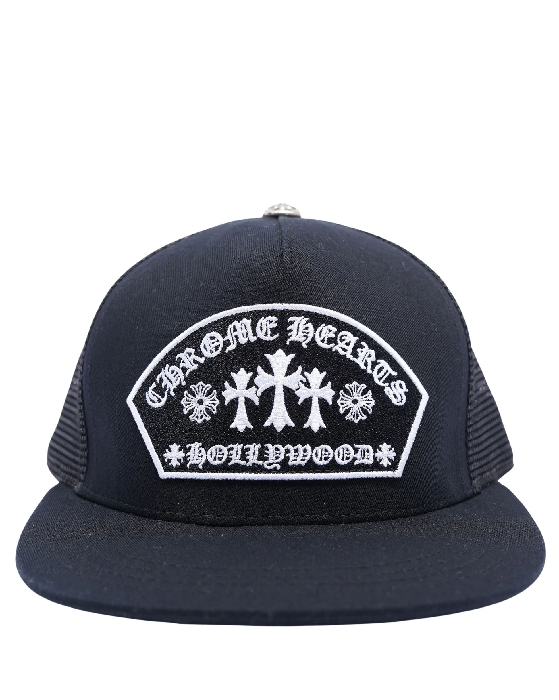 Chrome Hearts Triple Cross Embroidered Trucker Hat Black