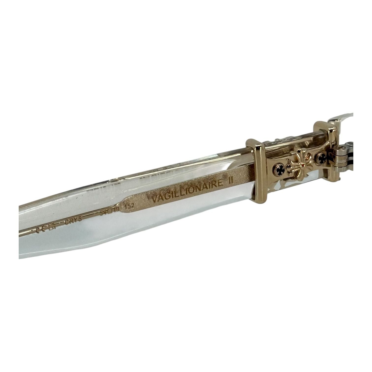 Chrome Hearts Vagillionaire II Crystal/18k Gold Plated Glasses