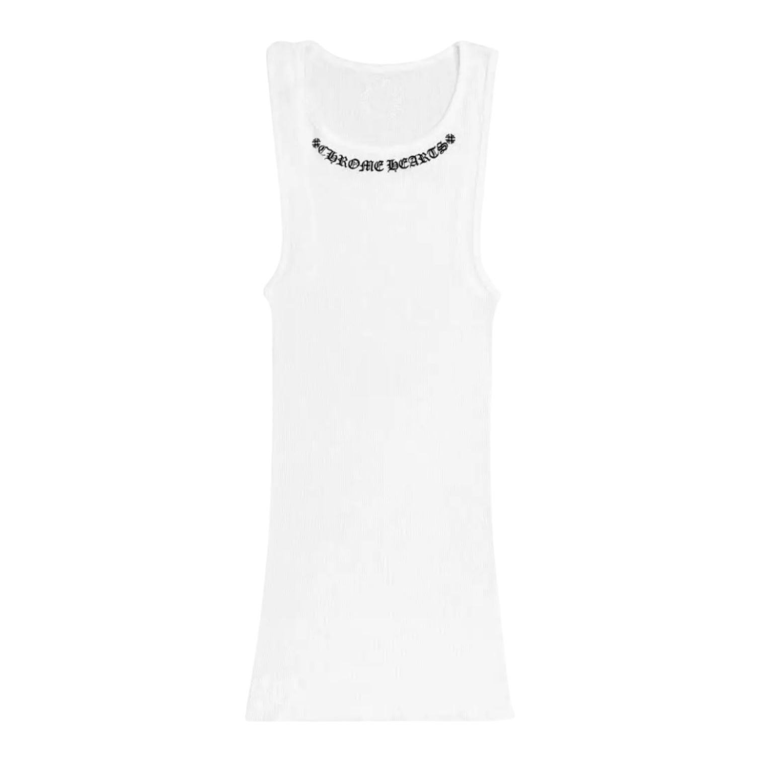 Chrome Hearts Scroll Logo Rib Tank White