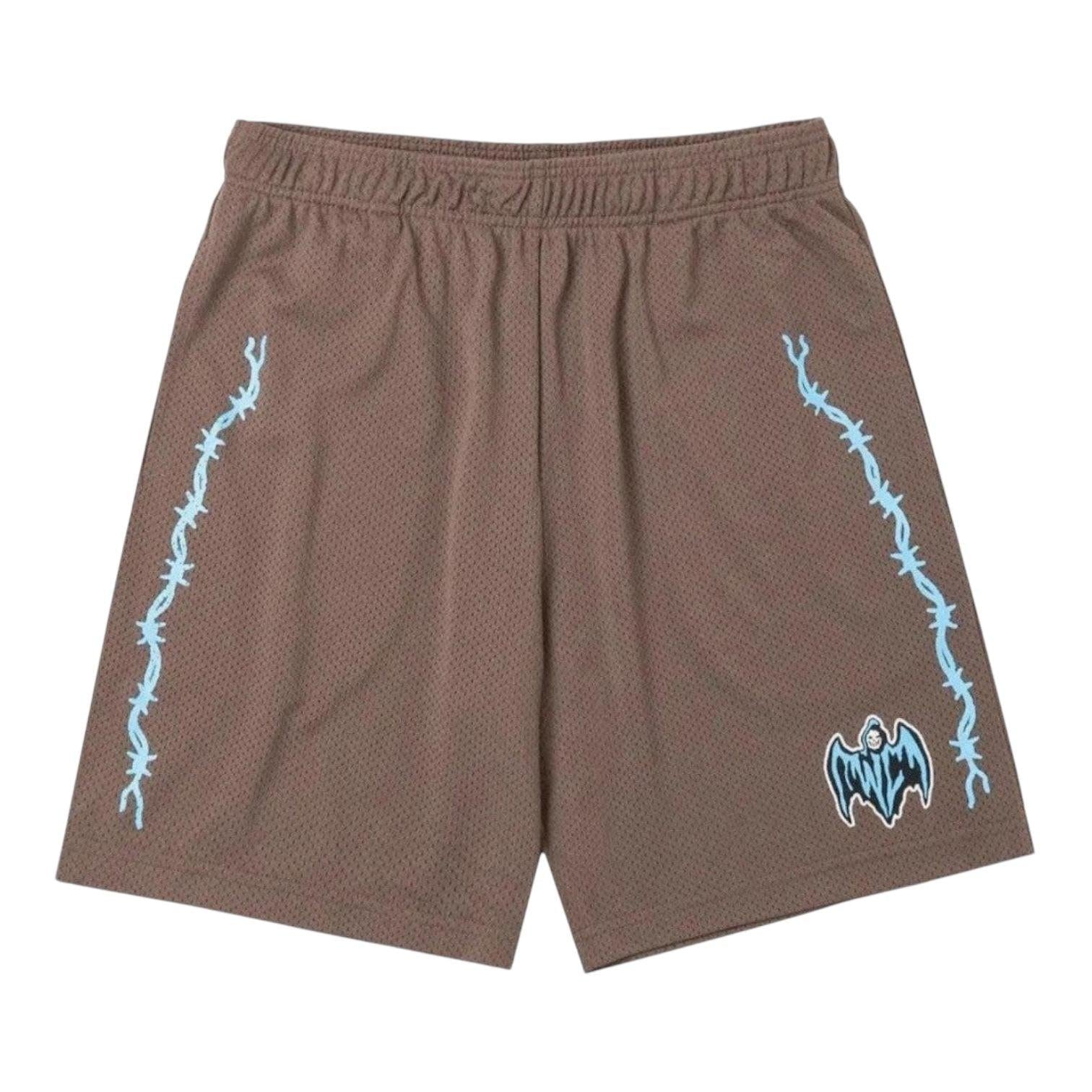 Warren Lotas Bat Reaper Mesh Shorts Brown