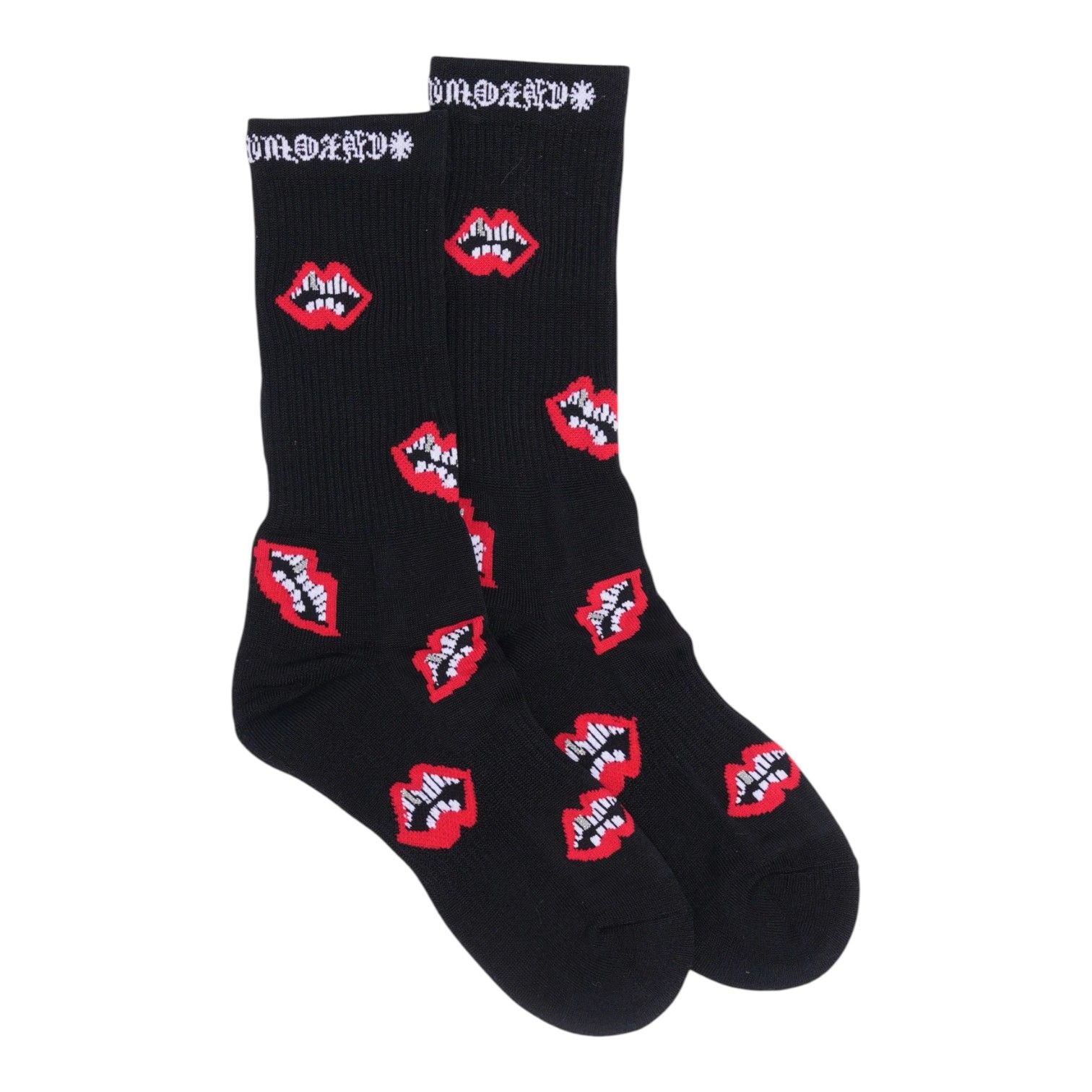 Chrome Hearts Chomper Socks Black Red