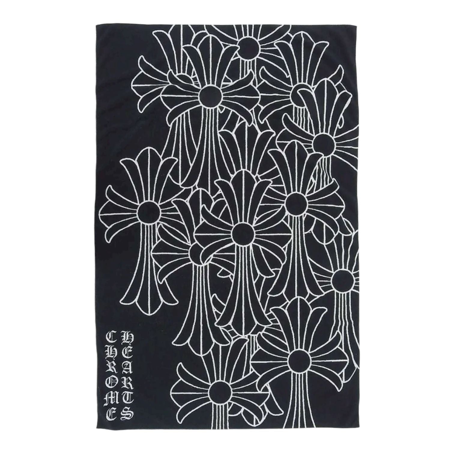 Chrome Hearts Cemetery Cross Beach Towel Black/White