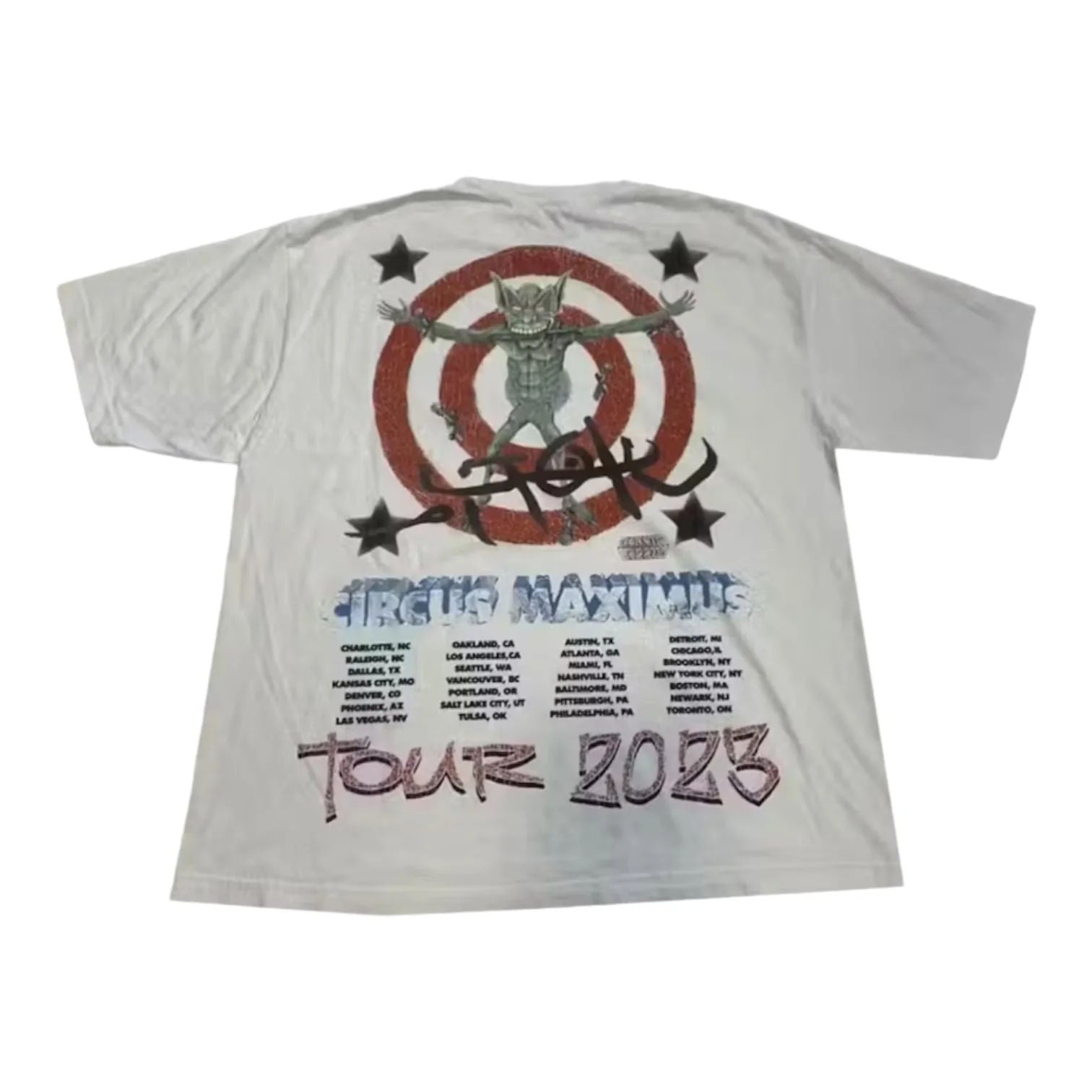 Travis Scott Utopia Circus Maximus 2023 Tour III Tee White